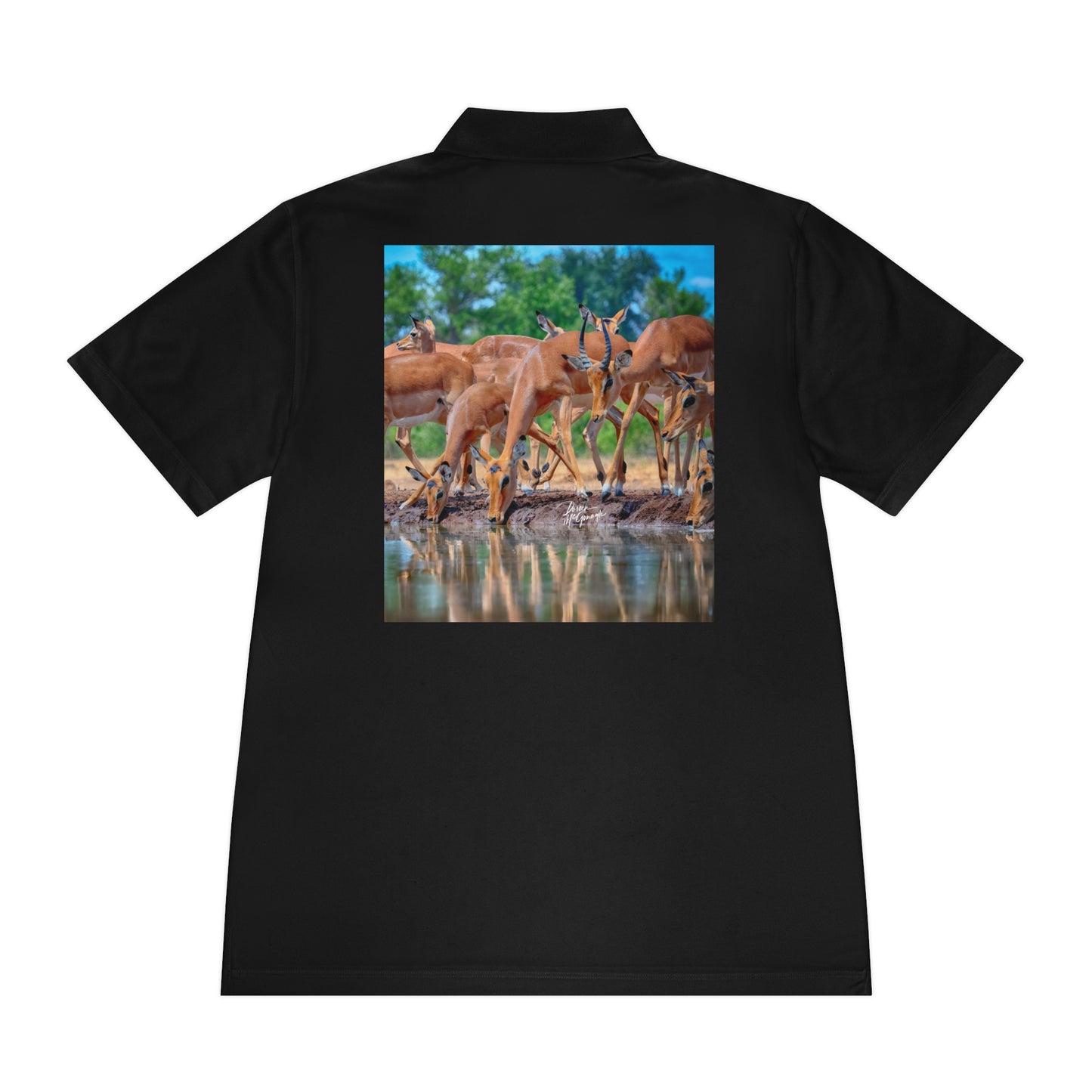 Men's Performance Polo Shirt - African Antelope by Enjoy Nature