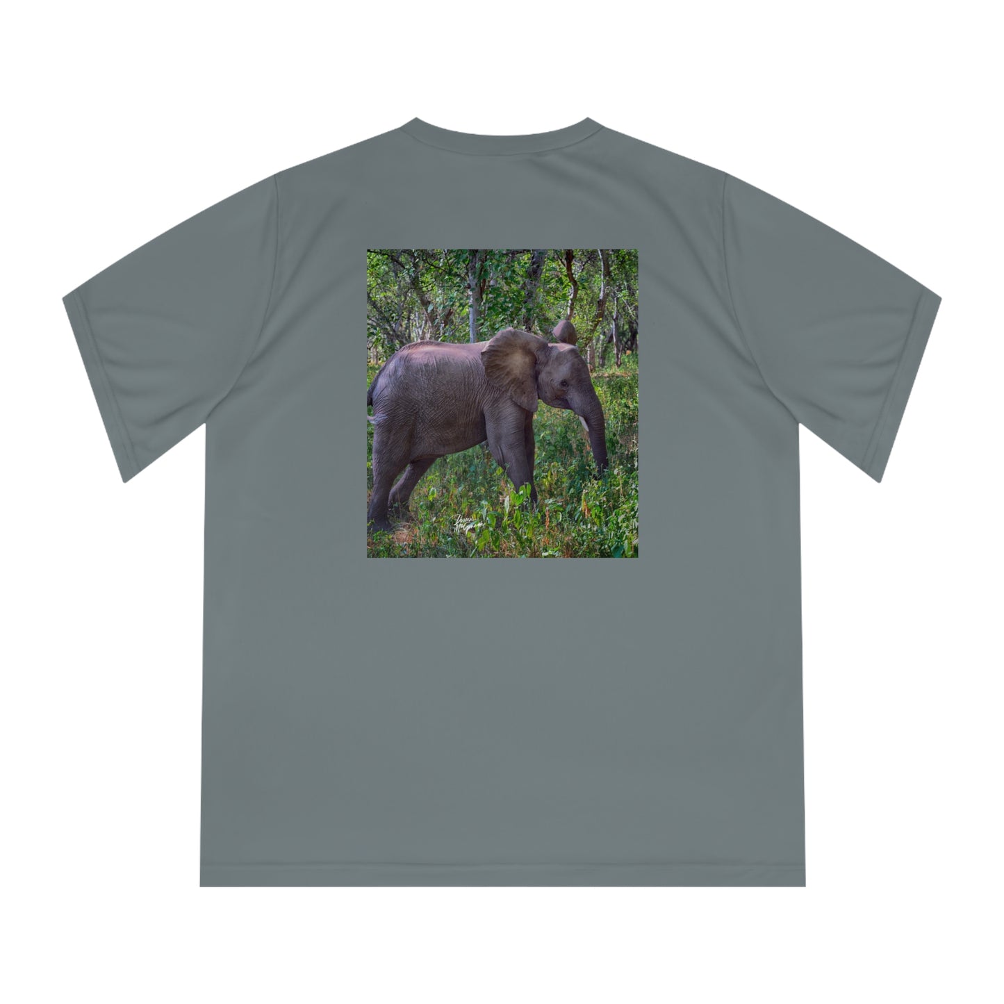 Women's Performance V-Neck T-Shirt - Elephant Baby in Forest by Enjoy Nature