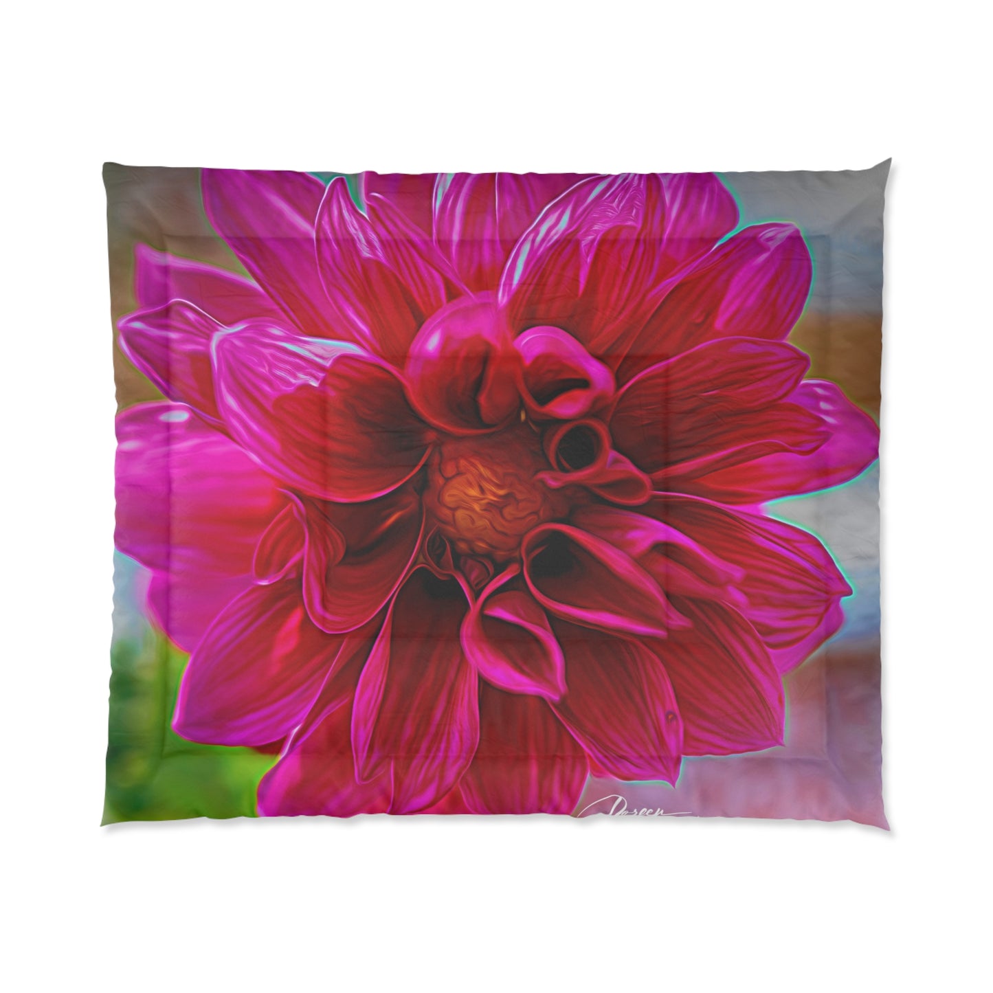 Dahlia Bloom Comforter by Enjoy Nature