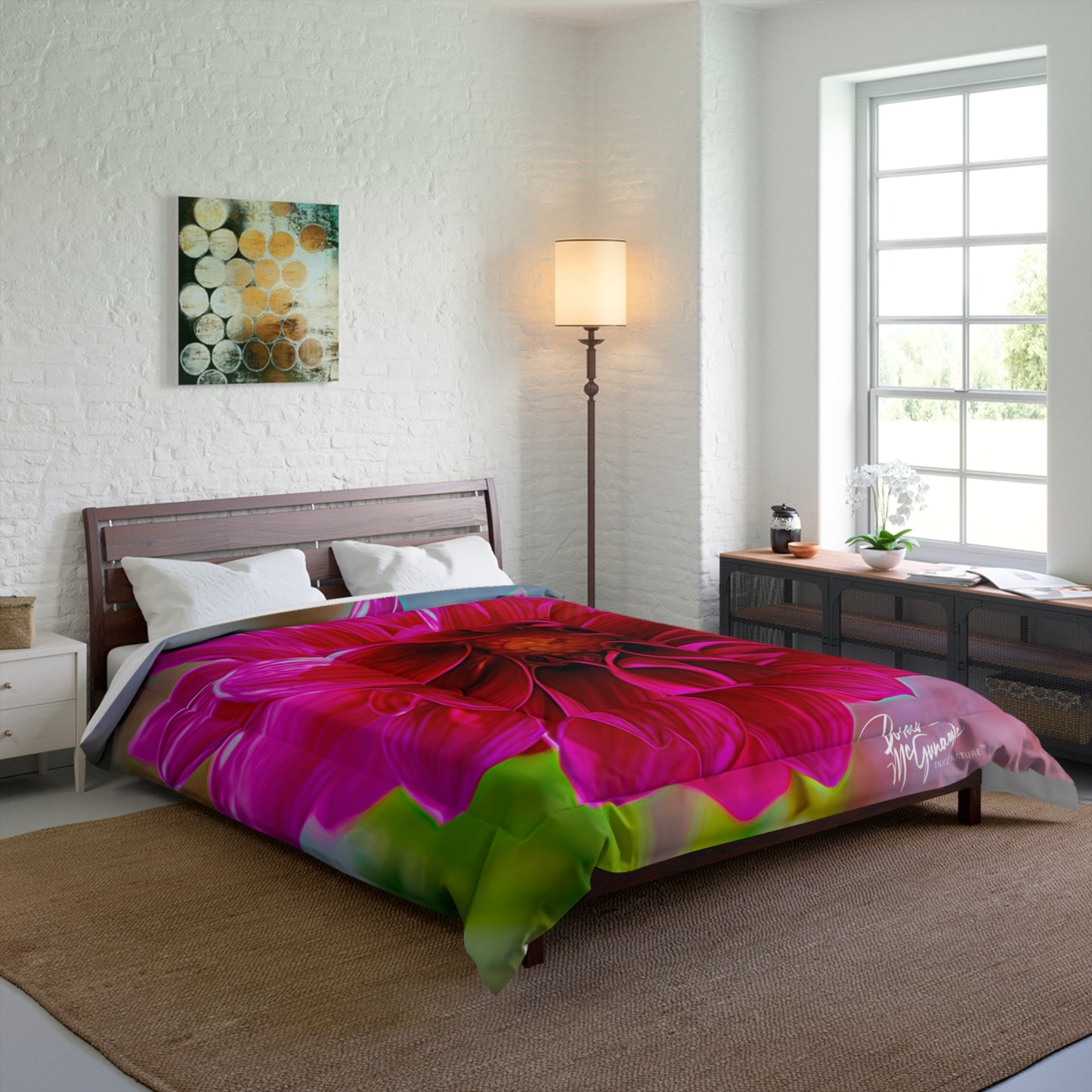 Dahlia Bloom Comforter by Enjoy Nature