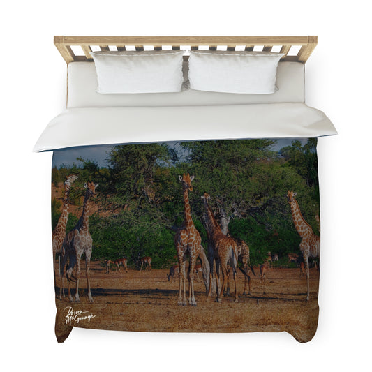 Enjoy Nature Giraffe Family Duvet Cover