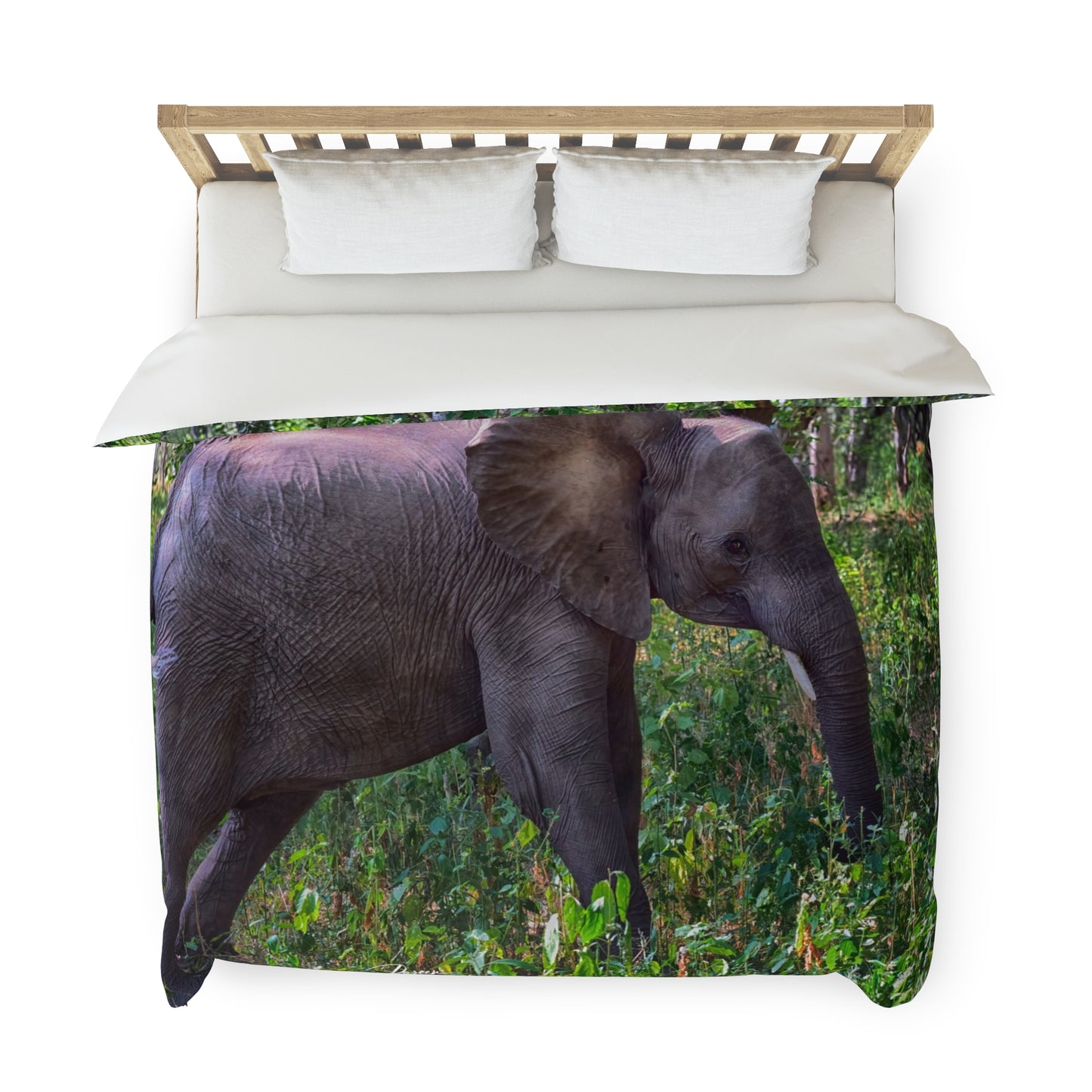 Enjoy Nature Elephant Baby in Forest Duvet Cover