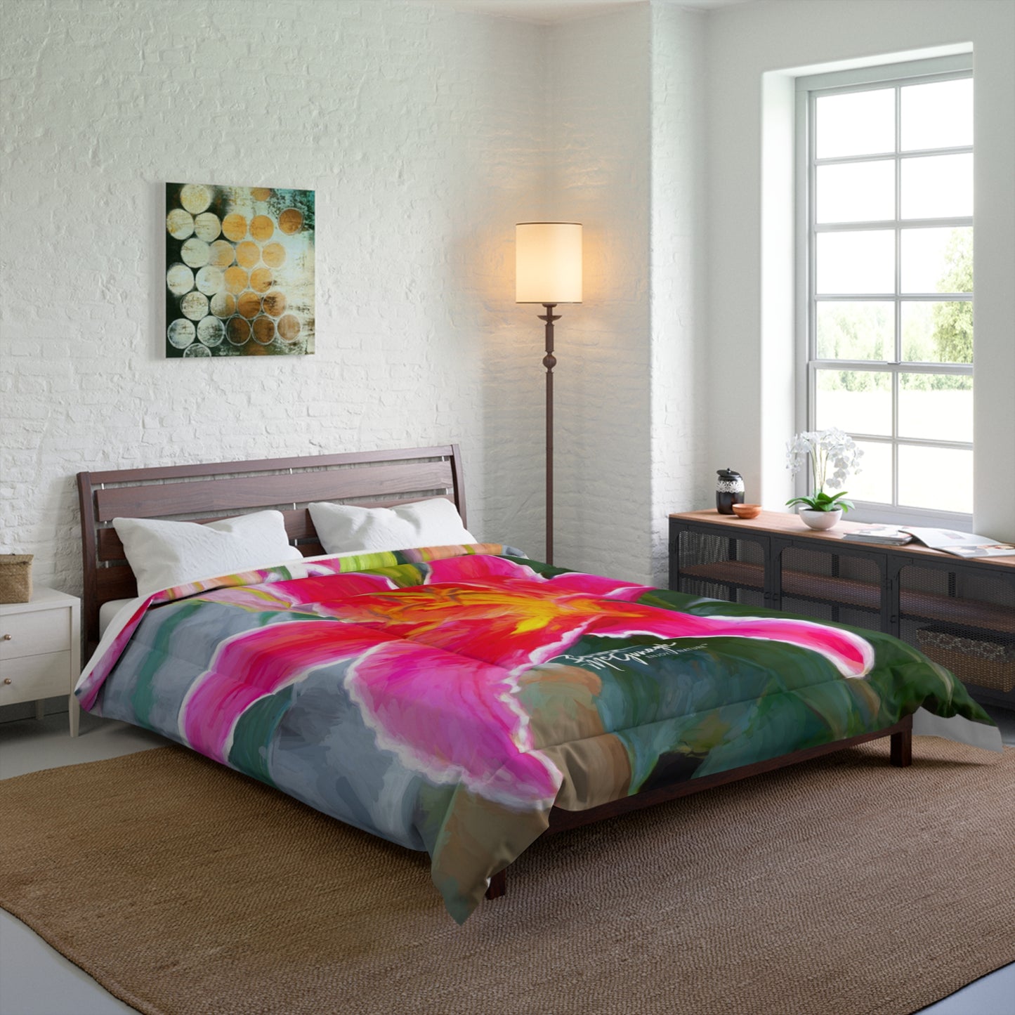 Pink Lily Comforter by Enjoy Nature