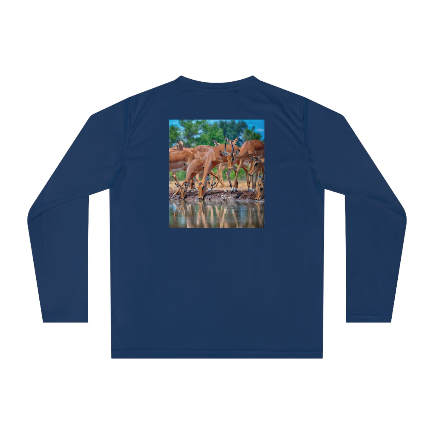 Unisex Long Sleeve Performance Tee - "African Antelope" by Enjoy Nature