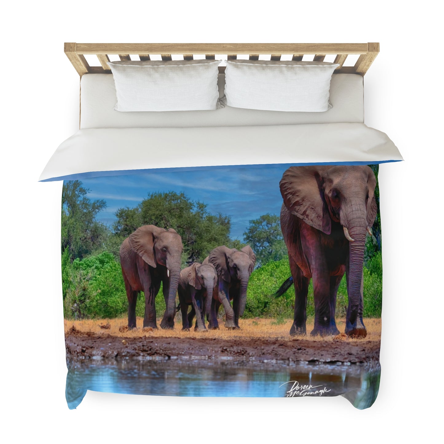 Enjoy Nature Elephant Family Duvet Cover