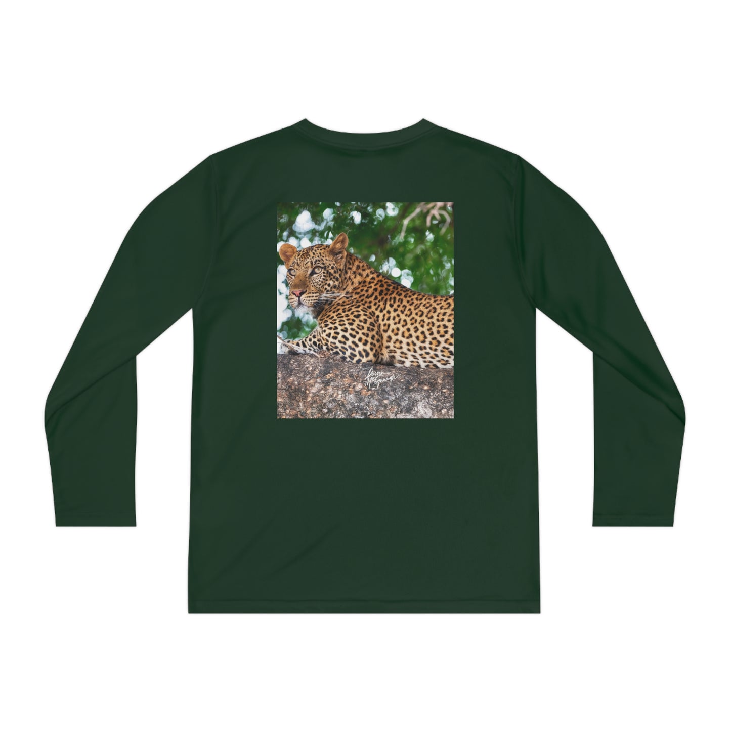 Youth Competitor Long Sleeve Tee with Leopard in Tree by Enjoy Nature