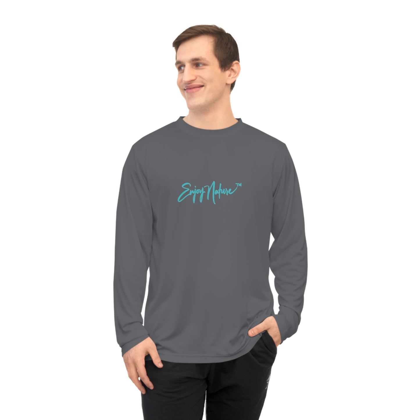 Unisex Long Sleeve Performance Tee - "Elephant Baby in Forest" by Enjoy Nature