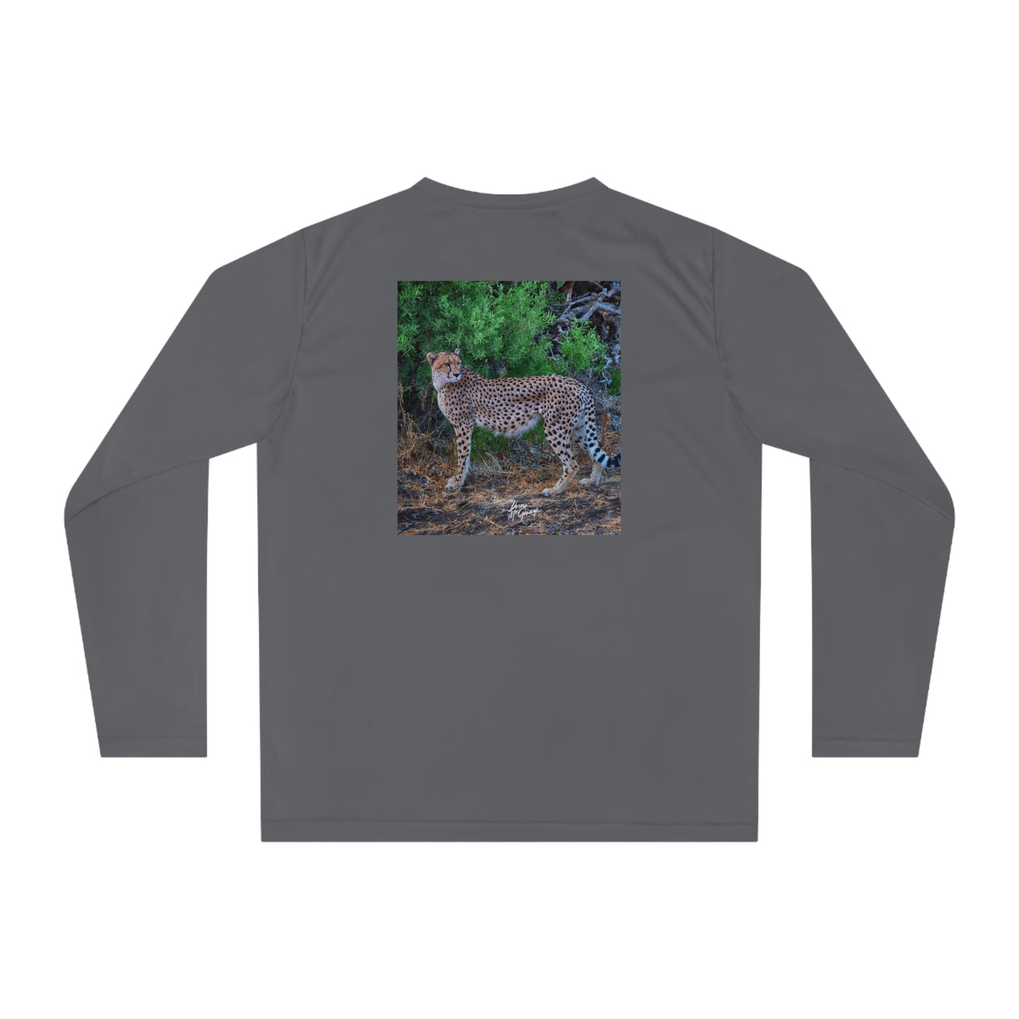 Unisex Long Sleeve Performance Tee - "Cheetah Stand" by Enjoy Nature