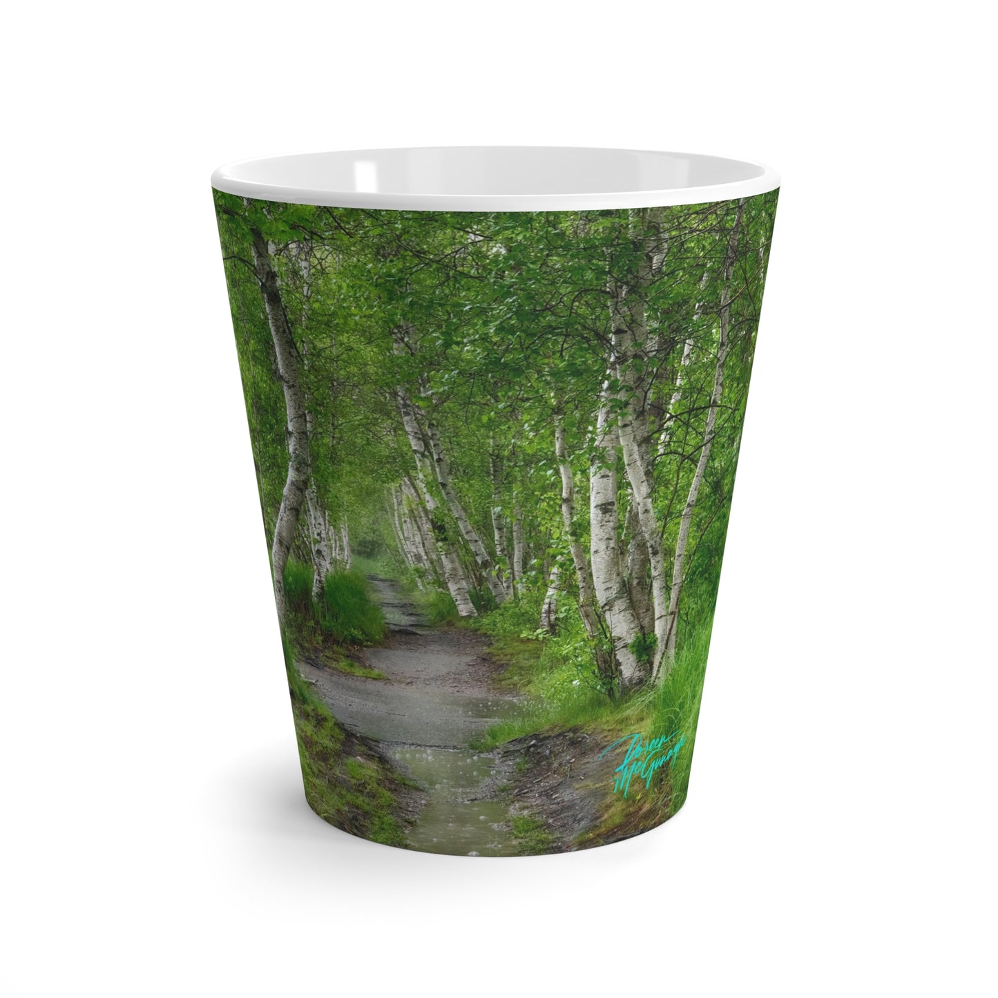 Eco Friendly, Silver Birch Path, 12 oz Latte Mug