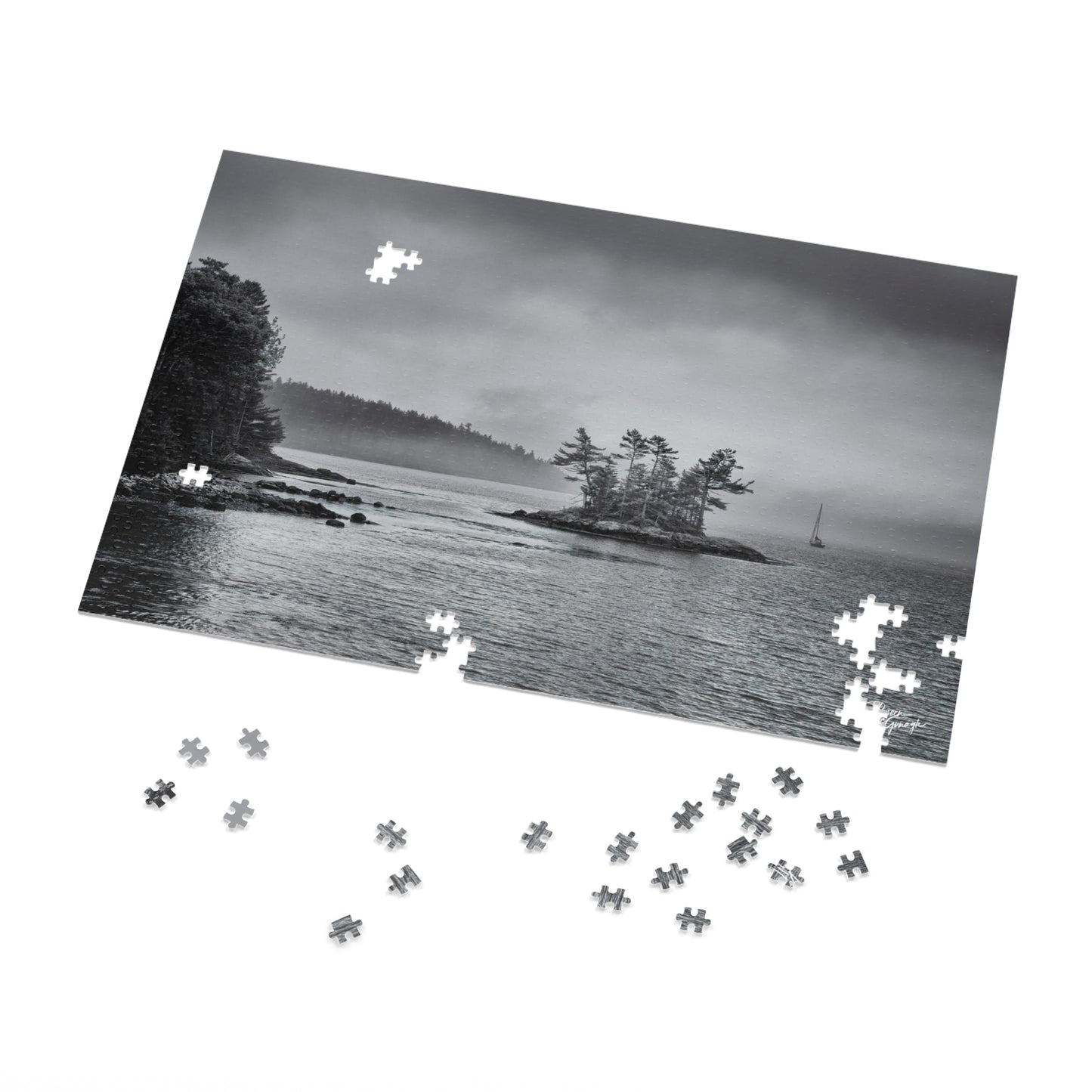 Cool puzzle, landscape puzzle, nature puzzle, picture puzzles, photo puzzle, Maine Misty Morning