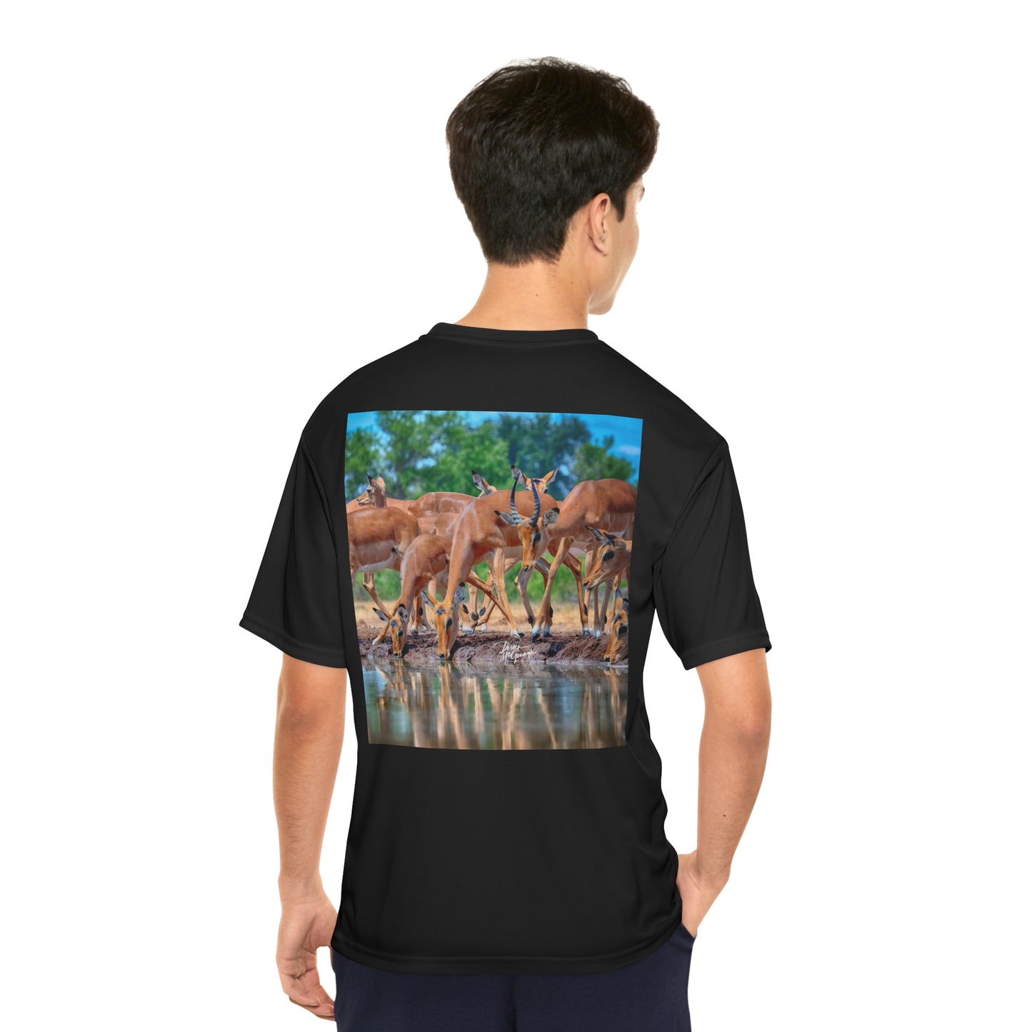 Men's Performance T-Shirt with Fine Art Image of African Antelope by Enjoy Nature