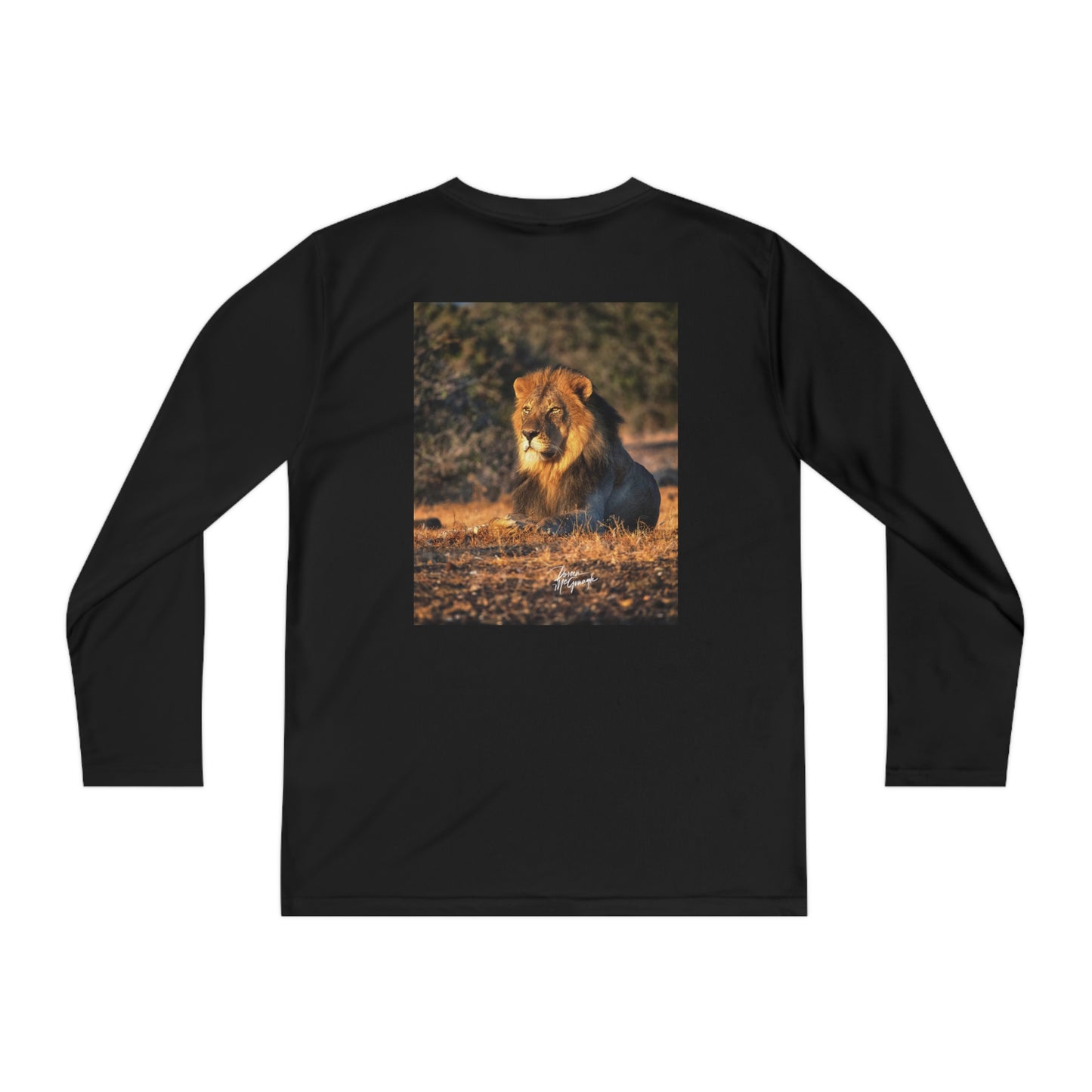 Youth Competitor Long Sleeve Tee with Lion King of the Jungle by Enjoy Nature