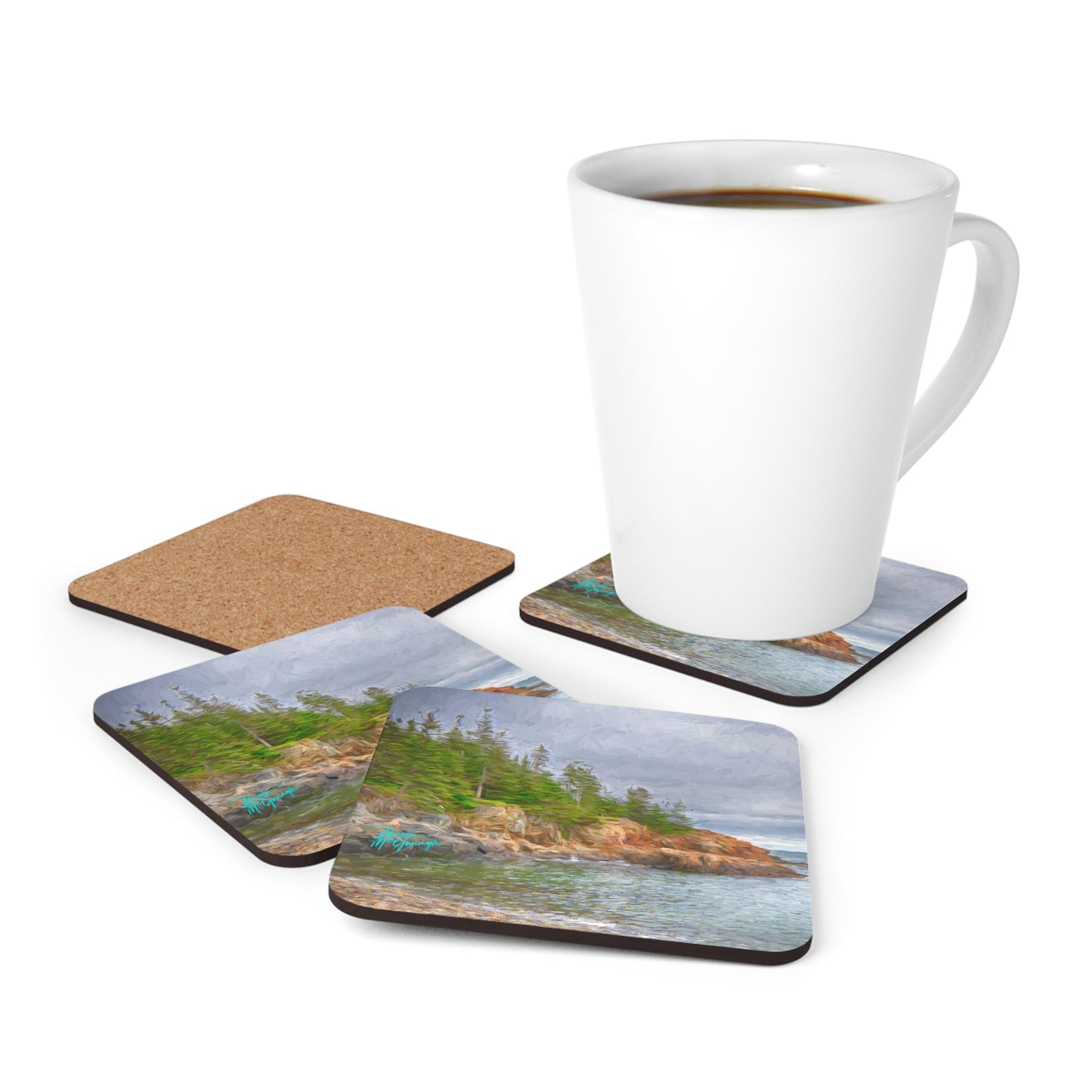 Acadia National Park,  Corkwood Coaster Set