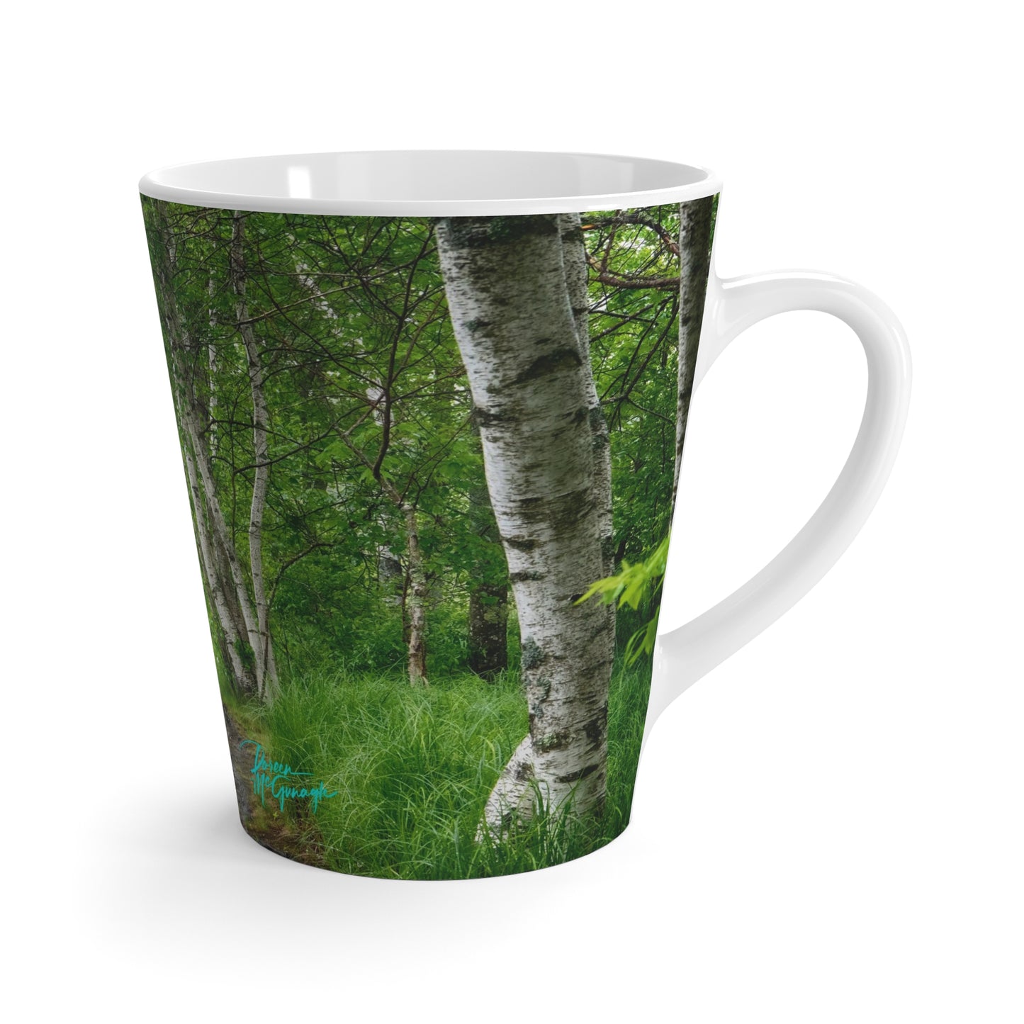 Eco Friendly, Silver Birch Path, 12 oz Latte Mug