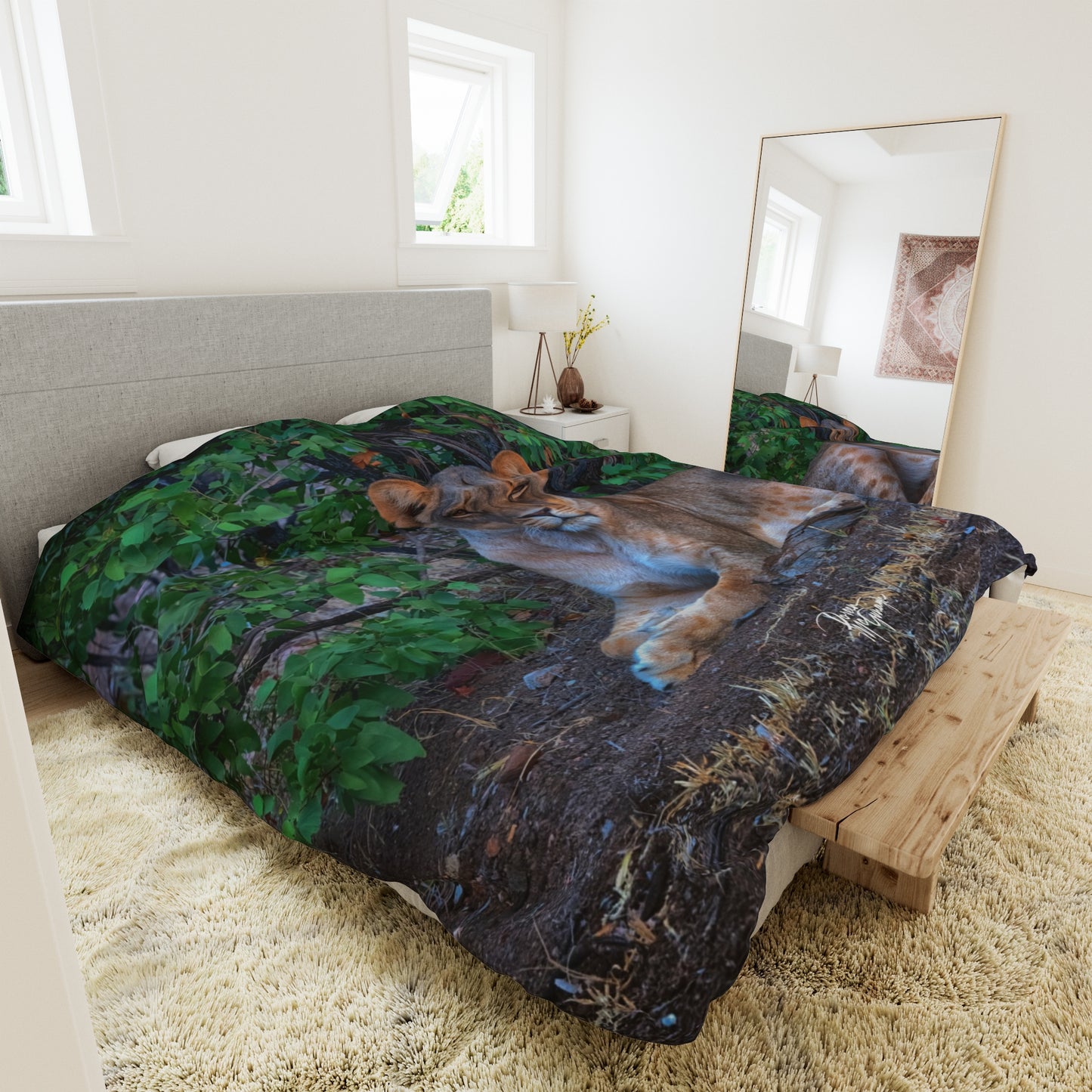 Enjoy Nature Dreaming About a Lioness Duvet Cover