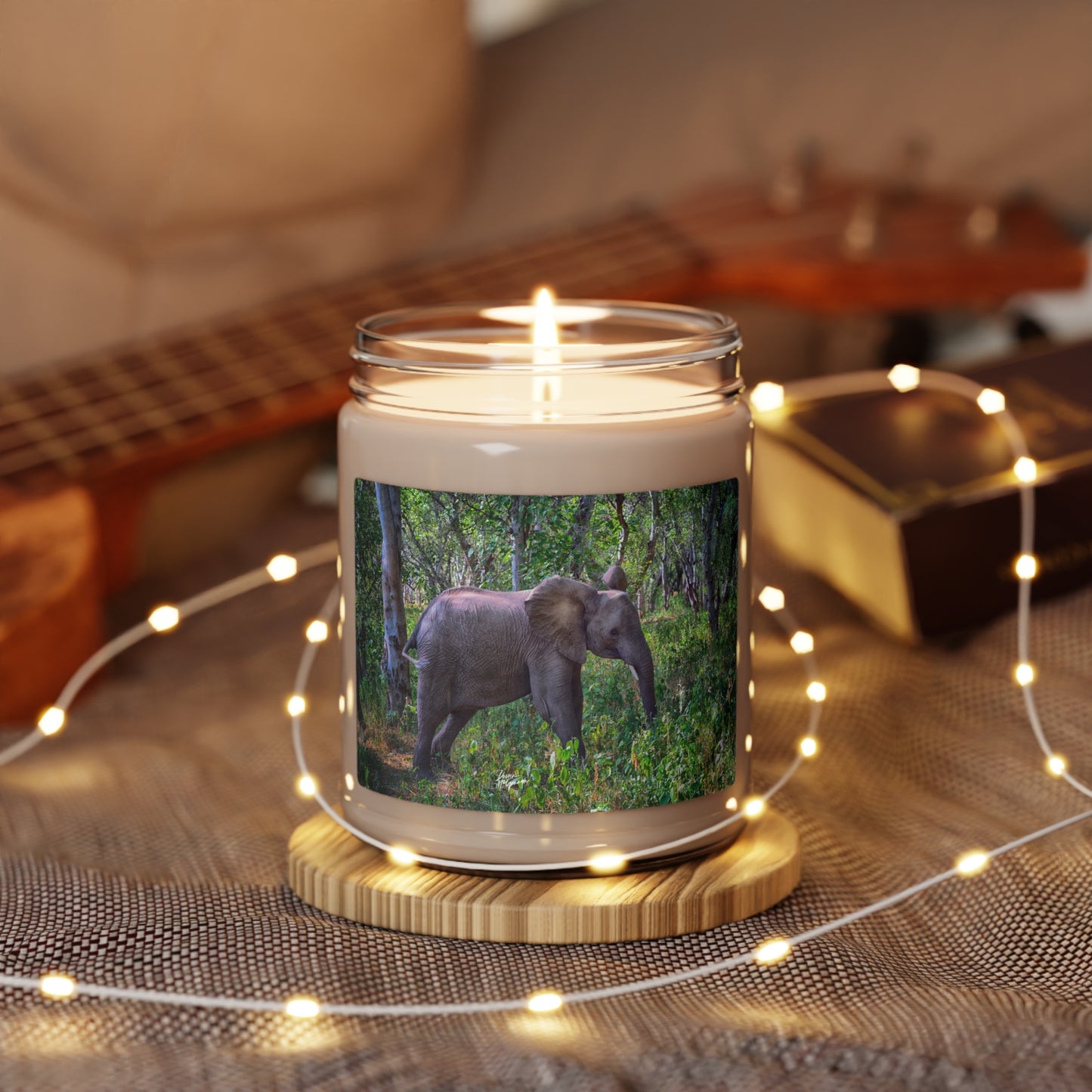 Experience the Pure Essence of Nature with the Elephant Baby in Forest Scented Soy Candle by Enjoy Nature