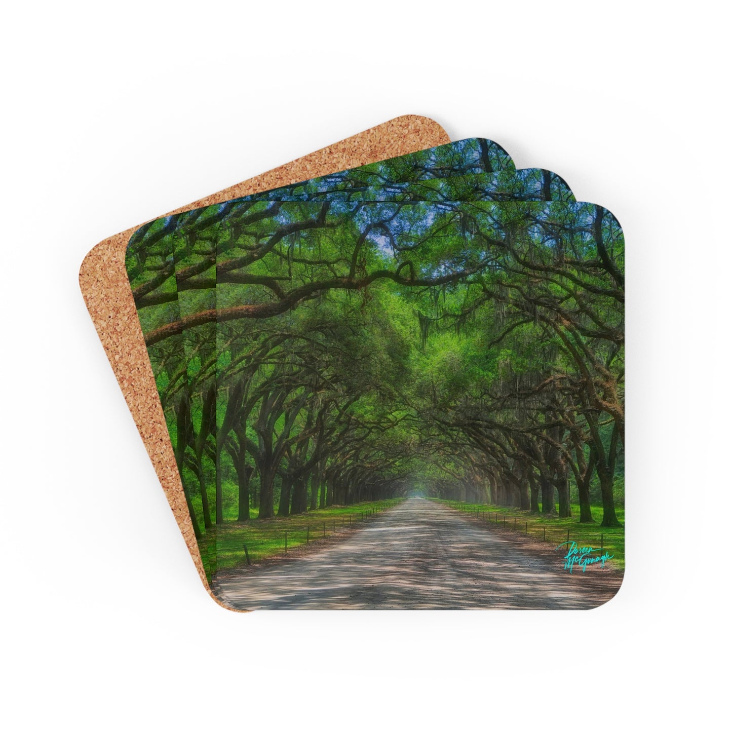 Live Oak Avenue Corkwood Coaster Set