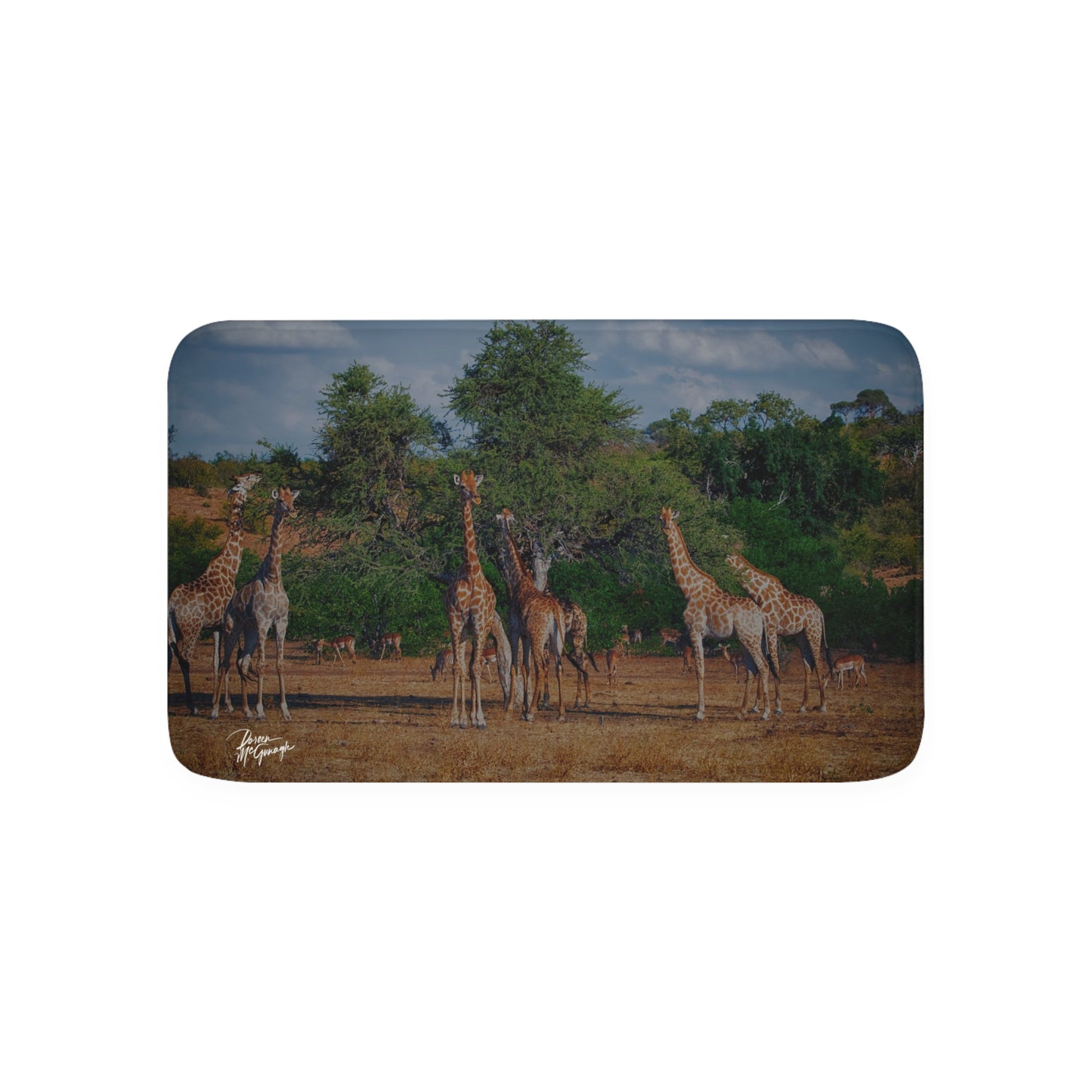 Giraffe Family Memory Foam Bath Mat from Enjoy Nature