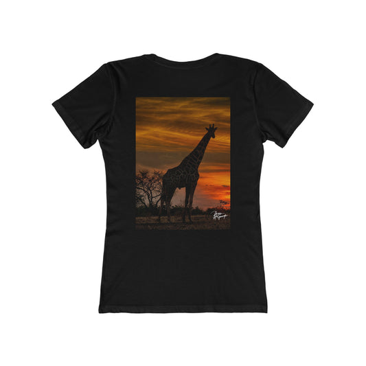 Giraffe Silhouette Fitted Boyfriend Tee for Women by Enjoy Nature