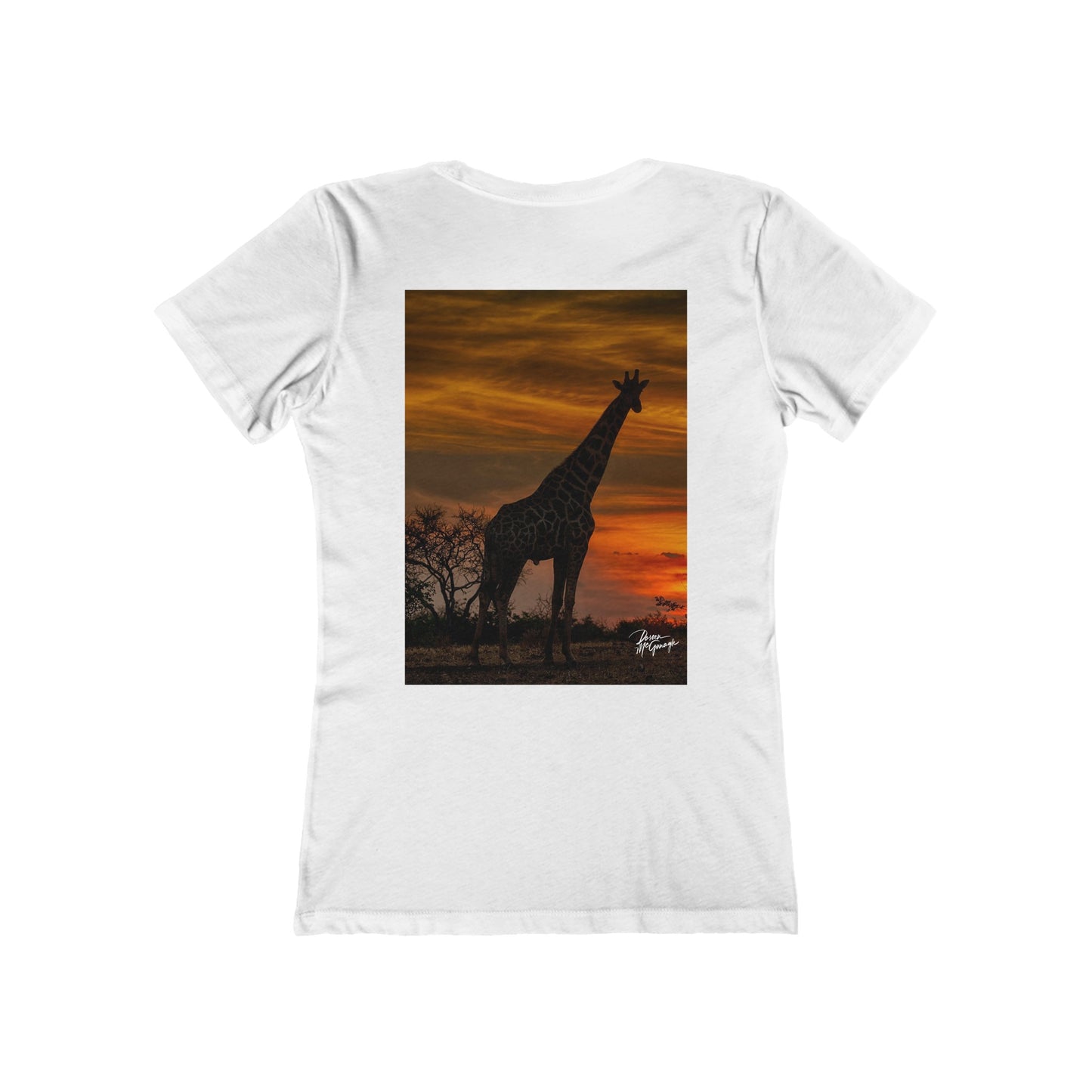 Giraffe Silhouette Fitted Boyfriend Tee for Women by Enjoy Nature