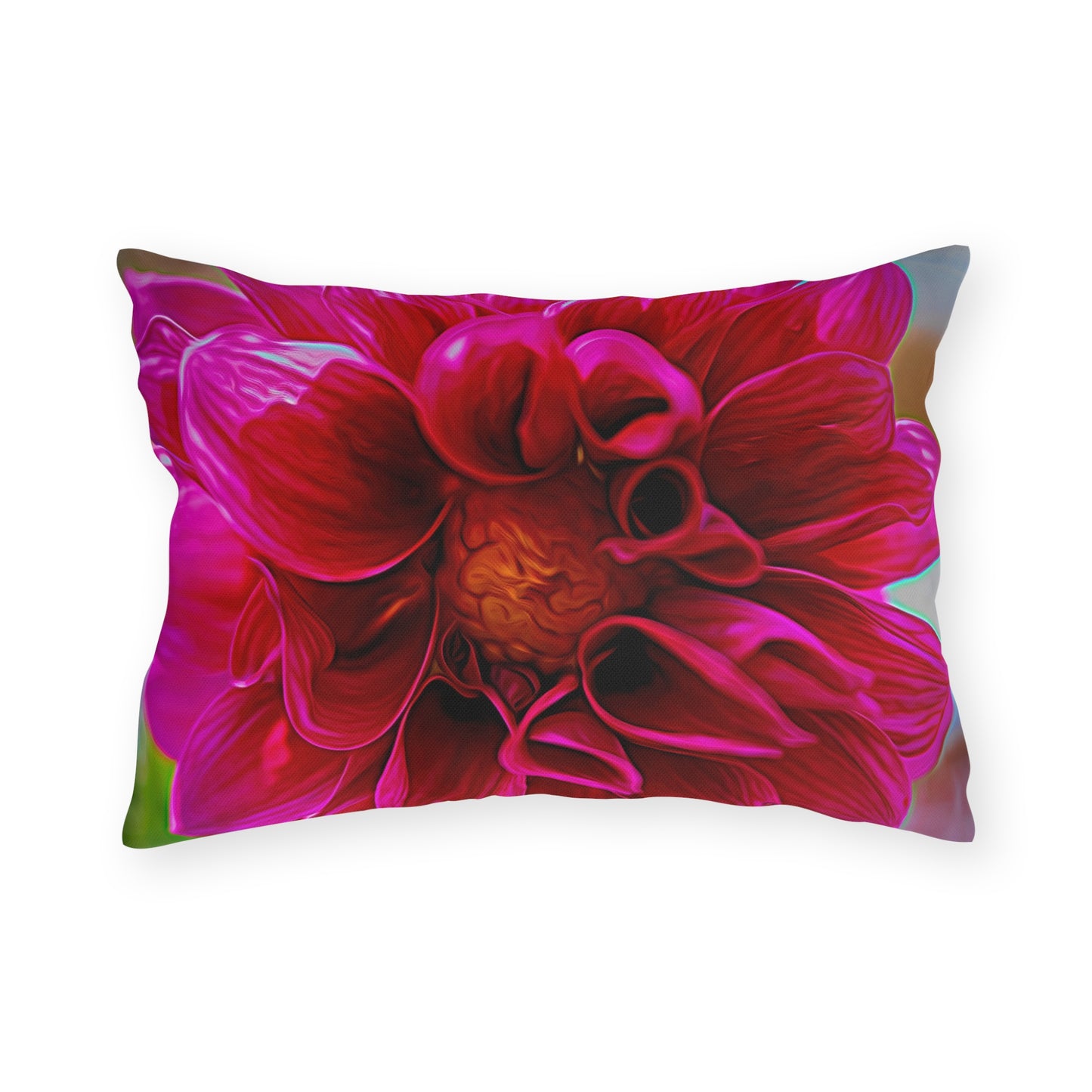 Enjoy Nature Outdoor Pillow with Dahlia Bloom – Artistic, Comfy, and Durable Decorative Accent