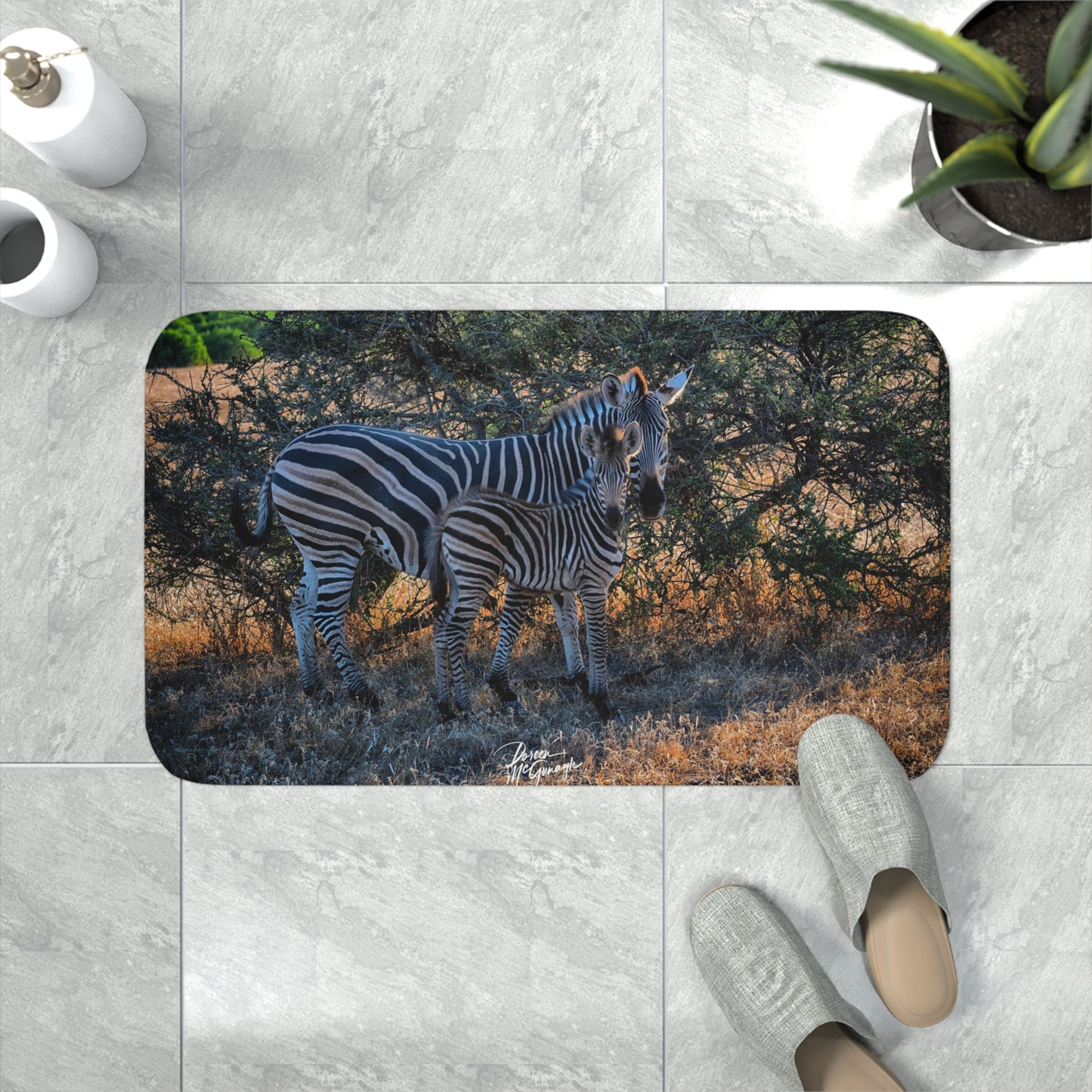 Zebra Stripes Memory Foam Bath Mat from Enjoy Nature