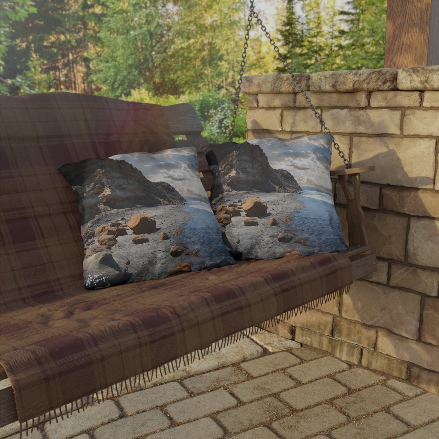 Artistic Outdoor Accent Pillows Lagoon Serenity