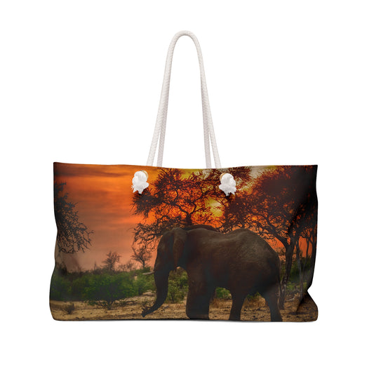 Weekender Tote Bag: Spirited Elephant Silhouette by Enjoy Nature