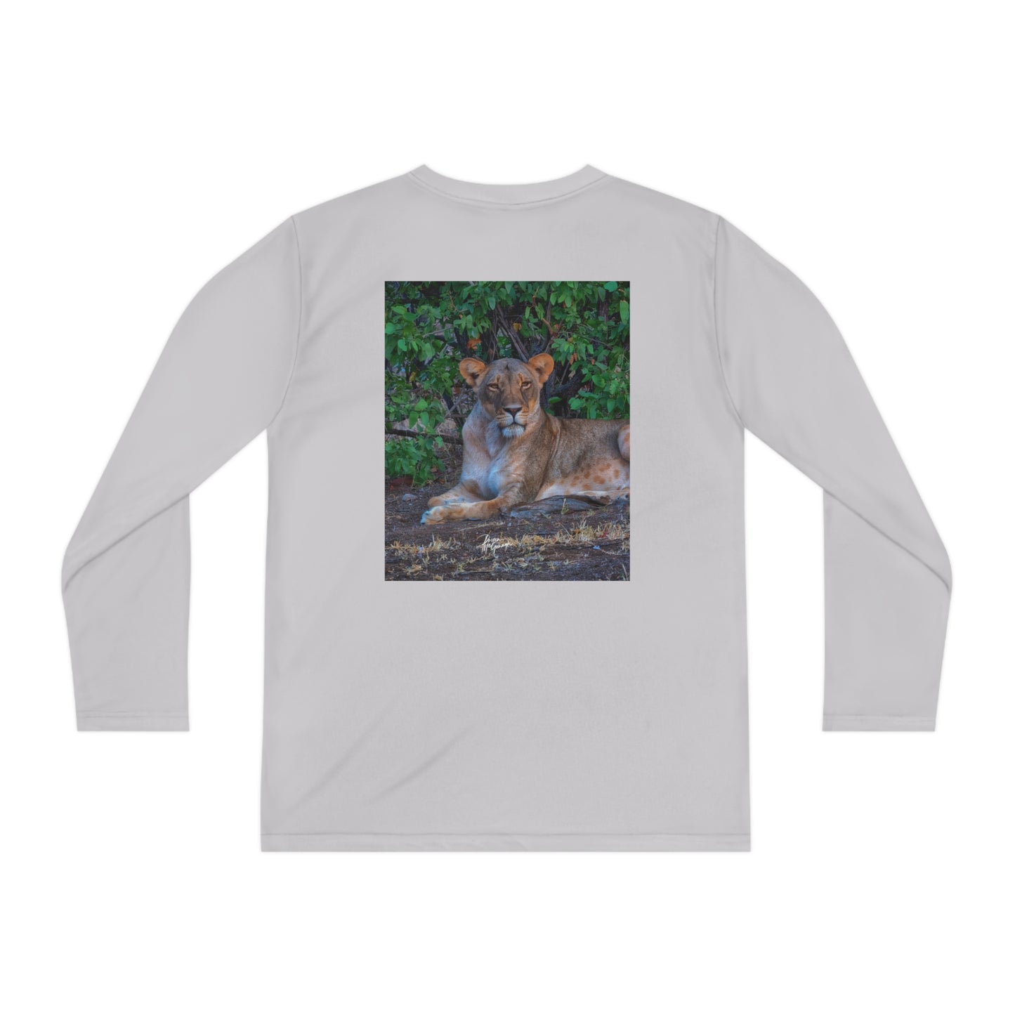 Youth Competitor Long Sleeve Tee with Dreaming About a Lioness by Enjoy Nature