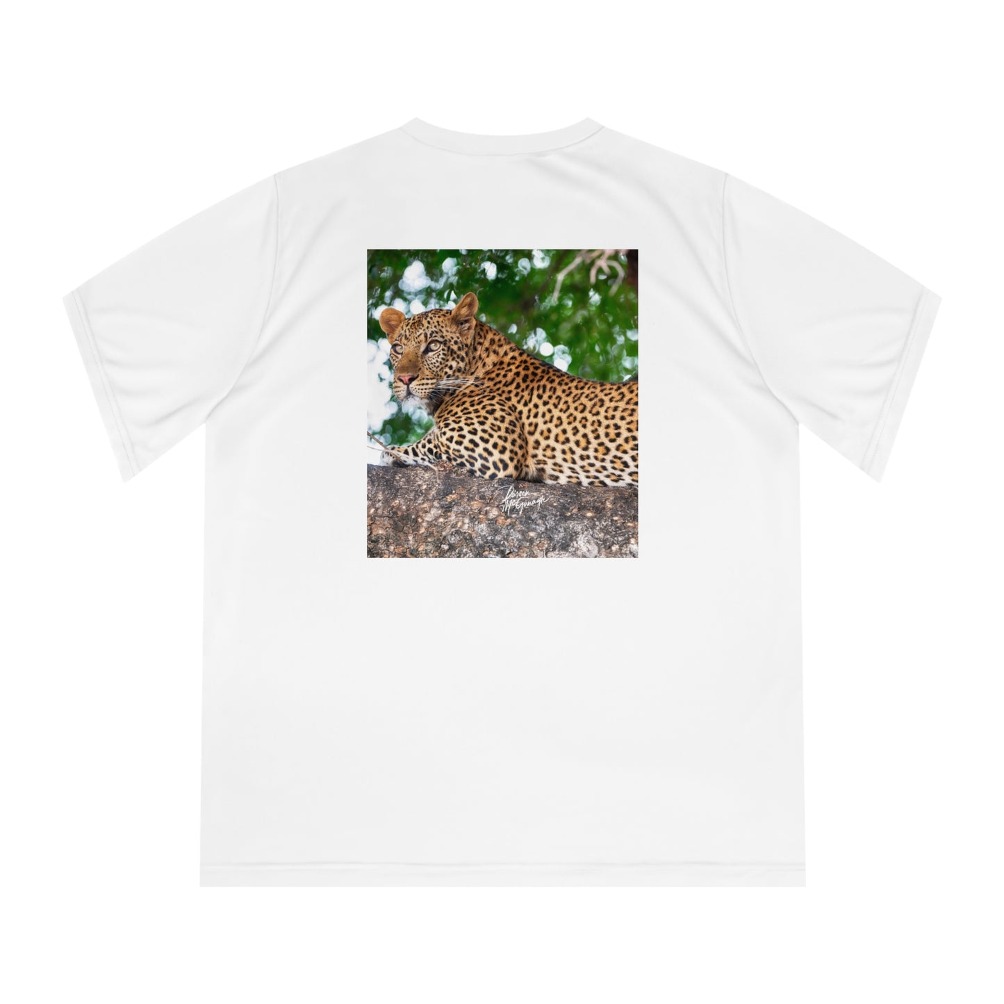 Women's Performance V-Neck T-Shirt - Leopard in Tree by Enjoy Nature