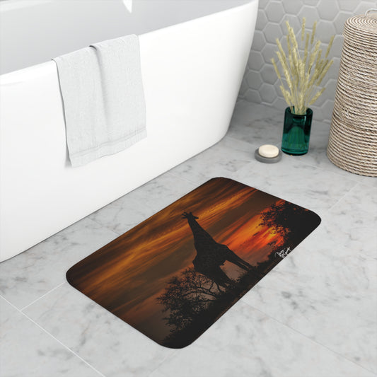 Forest Giraffe at Sunset Memory Foam Bath Mat from Enjoy Nature