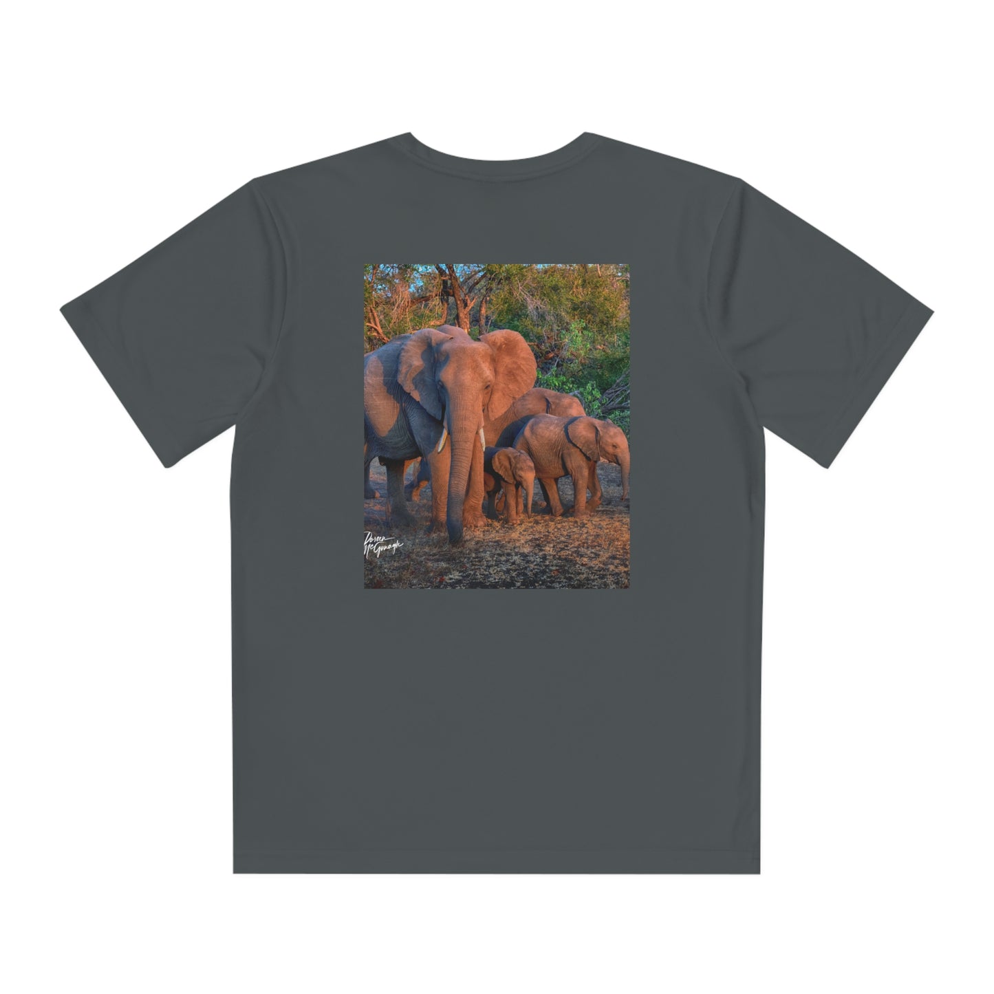 Youth Competitor Tee with Fine Art Image Elephant Family by Enjoy Nature