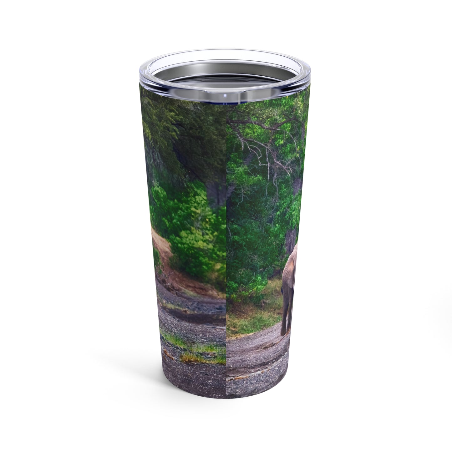 Enjoy Nature Elephant Family at River Bed 20 oz Travel Tumbler