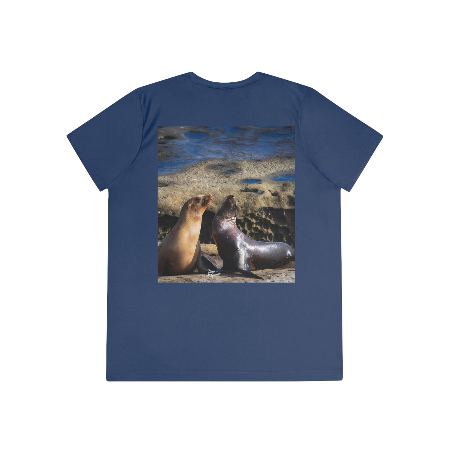 Womens Fitted Tee Shirts Playful Serenade Sea Lions, Performance shirt