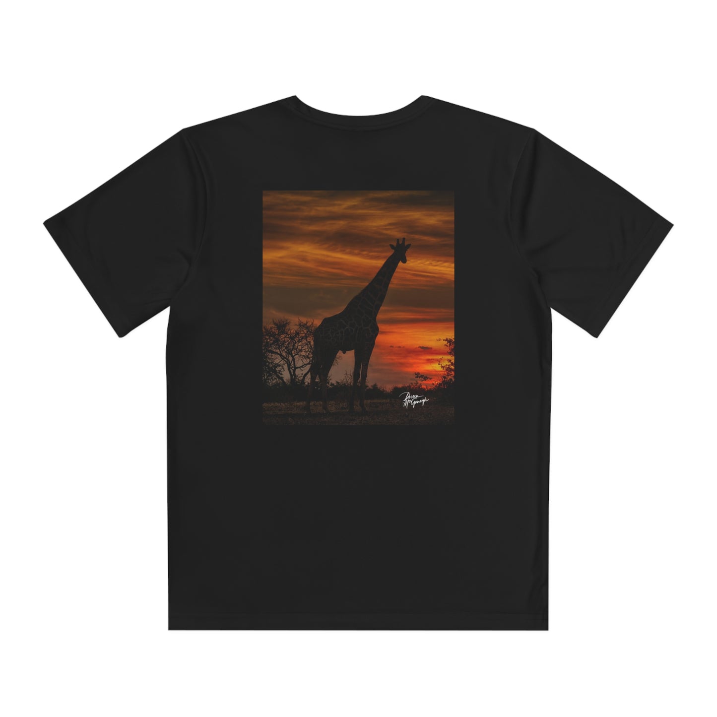 Youth Competitor Tee with Fine Art Image Giraffe Silhouette by Enjoy Nature