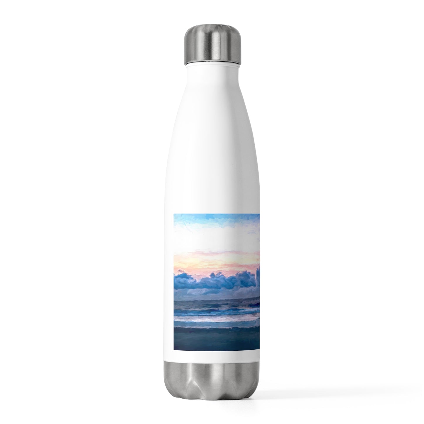 Eco friendly water bottle, Cotton Candy Sunrise on St. Simon Island, 20oz Insulated Bottle