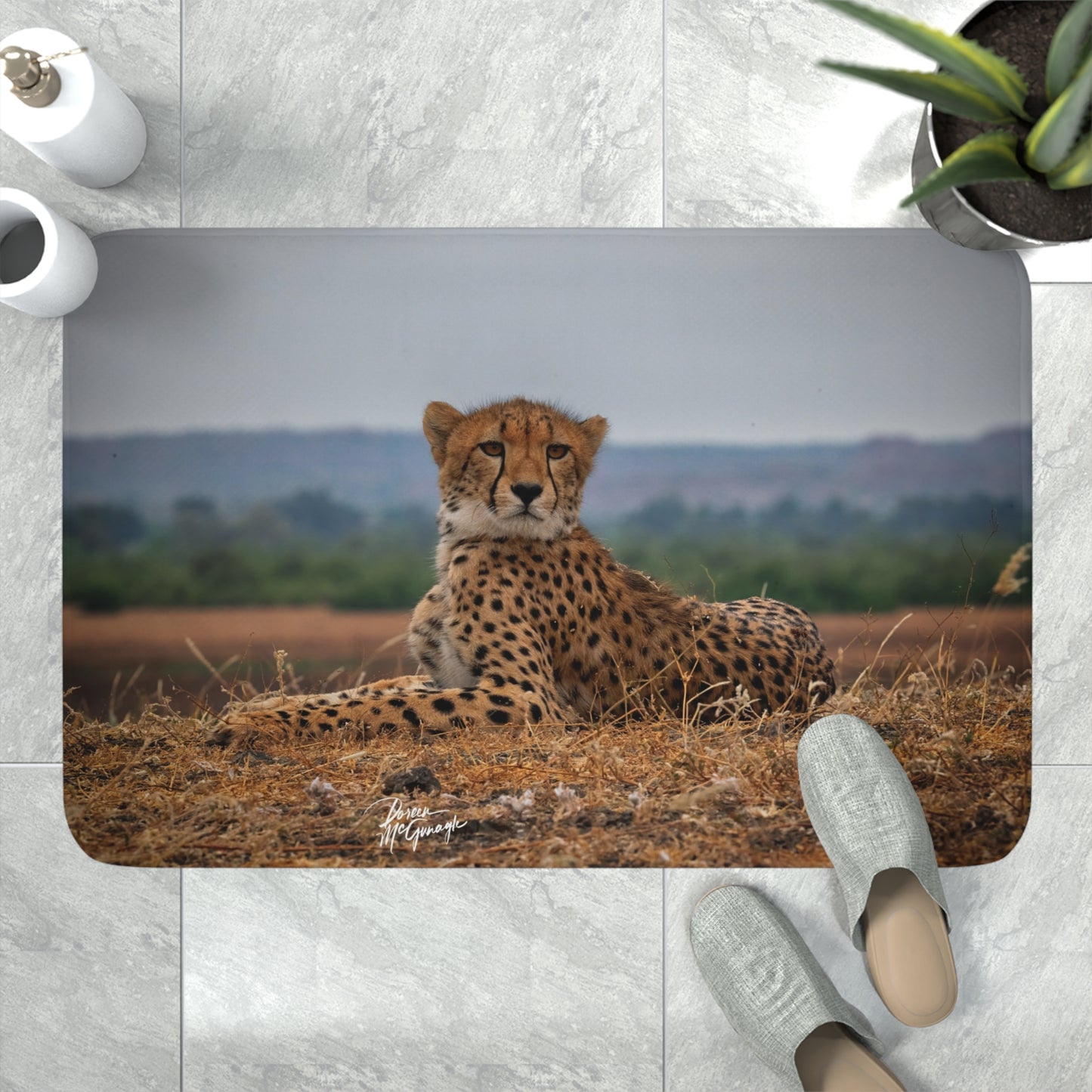 Cheetah Portrait Memory Foam Bath Mat from Enjoy Nature