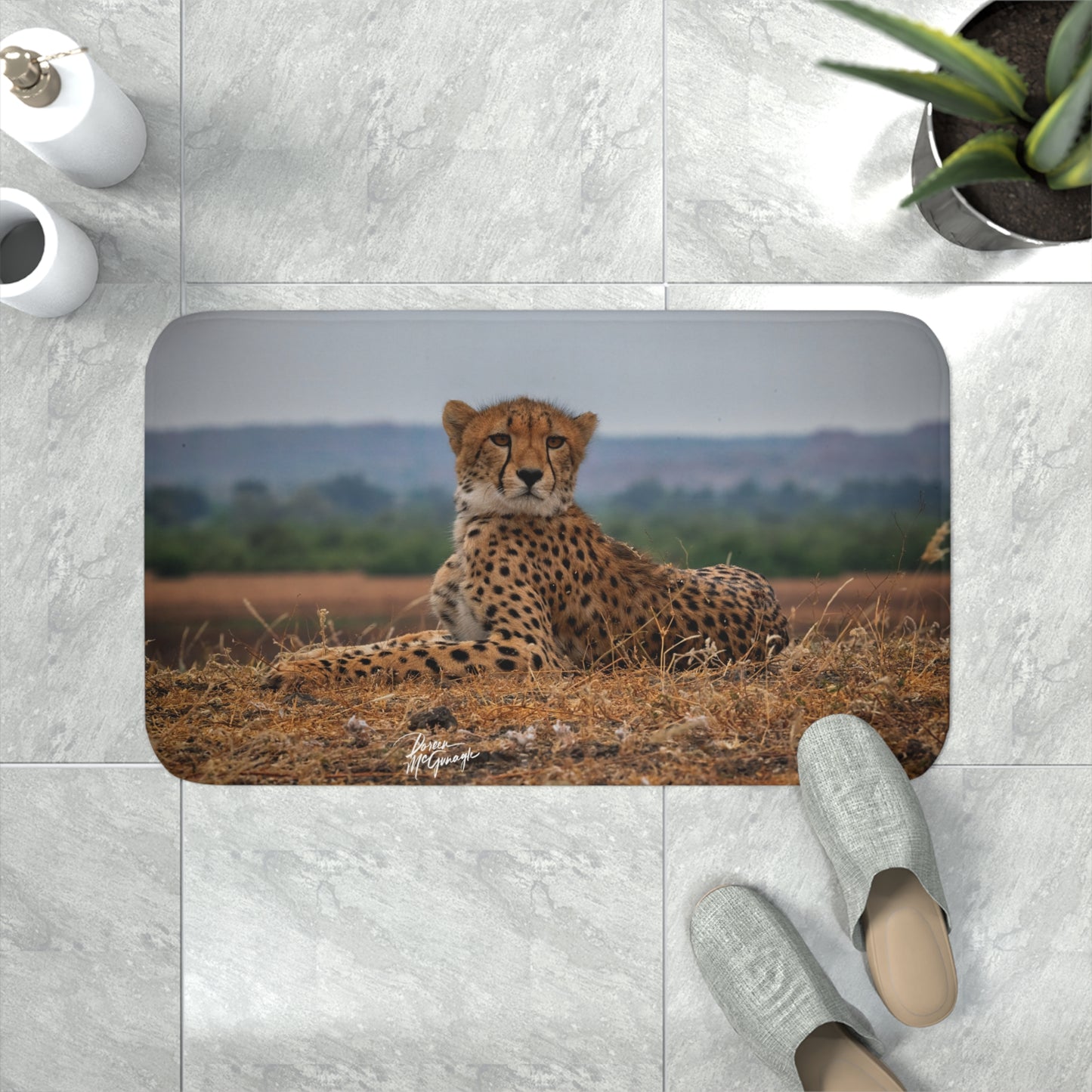 Cheetah Portrait Memory Foam Bath Mat from Enjoy Nature