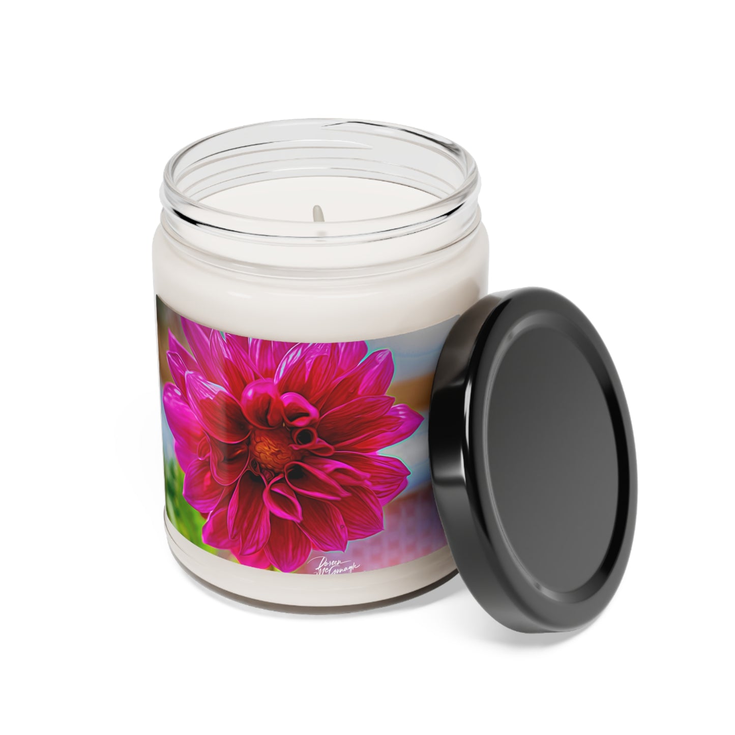 Experience the Pure Essence of Nature with the Dahlia Bloom Scented Soy Candle by Enjoy Nature