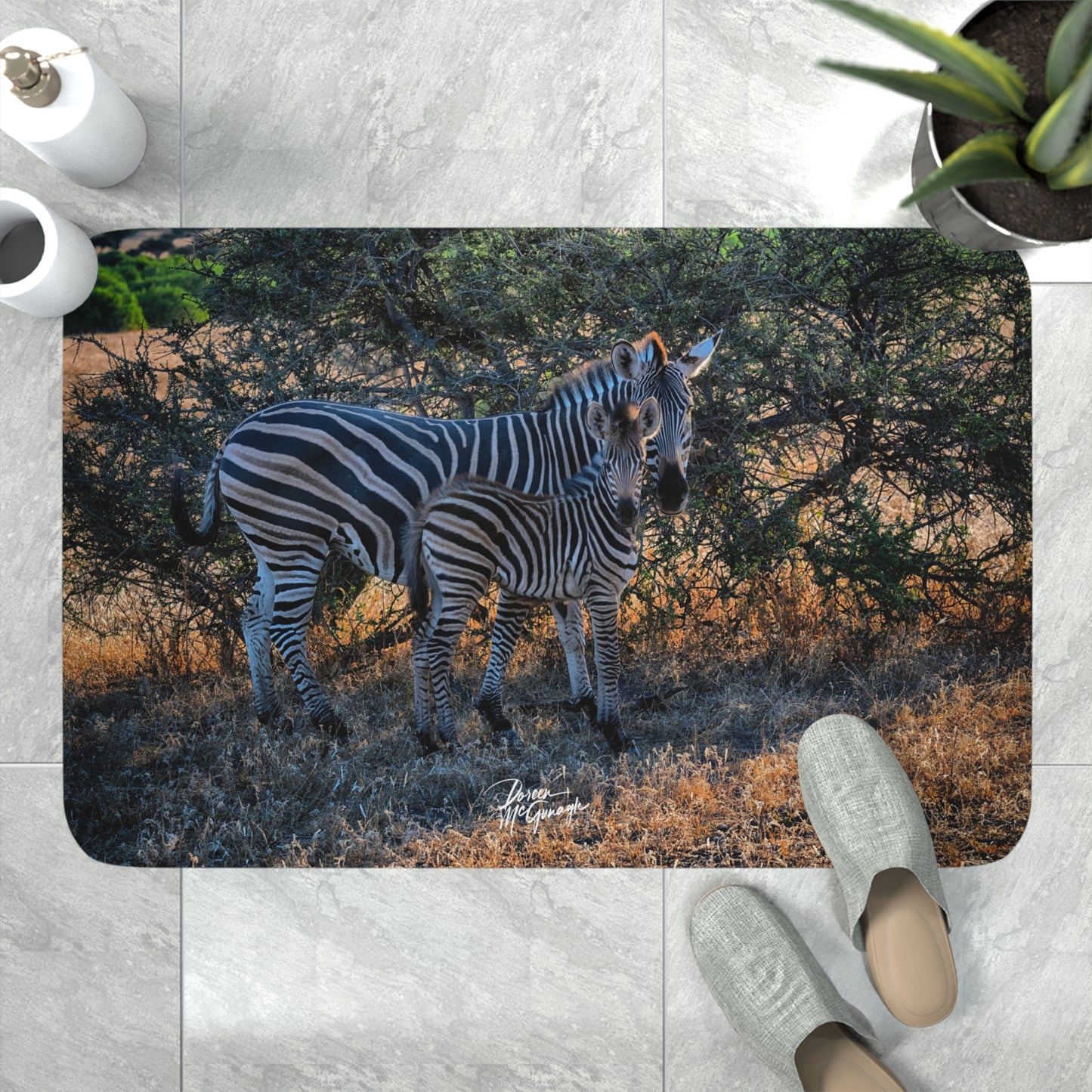 Zebra Stripes Memory Foam Bath Mat from Enjoy Nature