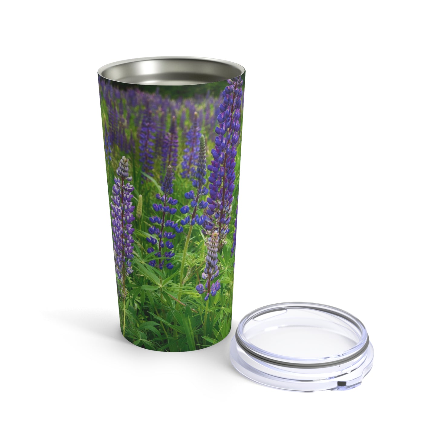 eco friendly, Maine Wild Lupines, Adventure Quencher Travel Tumbler 20oz, Insulated