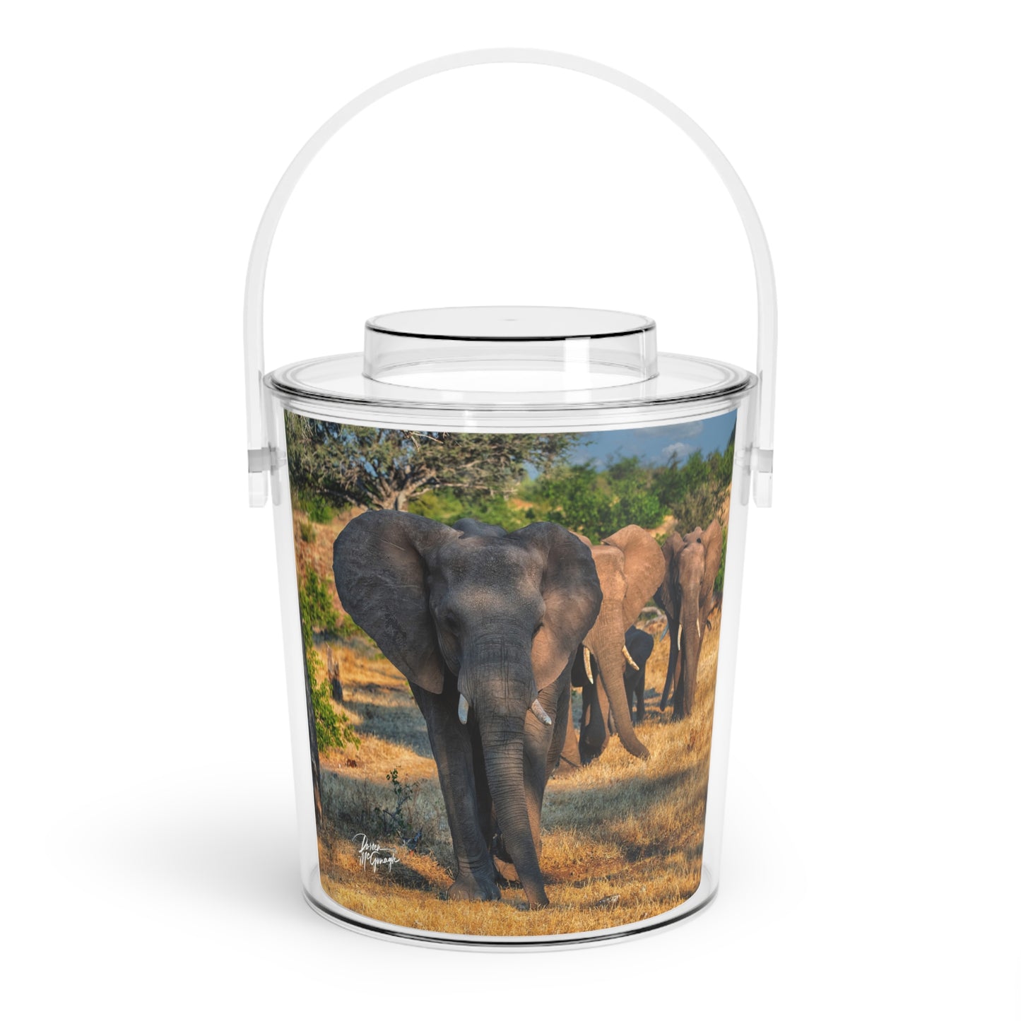 Enjoy Nature Herd of Elephants Walking Insulated Ice Bucket