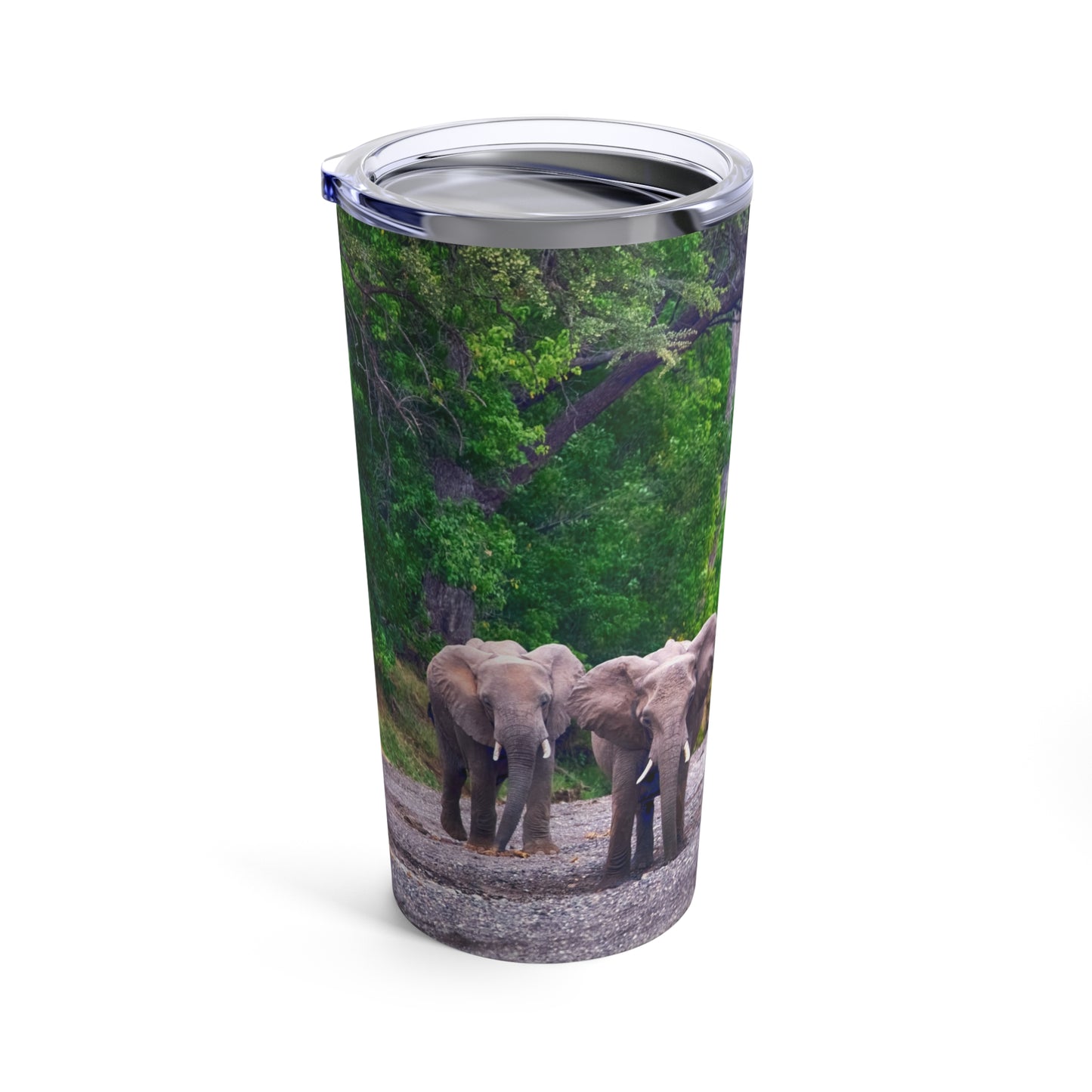 Enjoy Nature Elephant Family at River Bed 20 oz Travel Tumbler