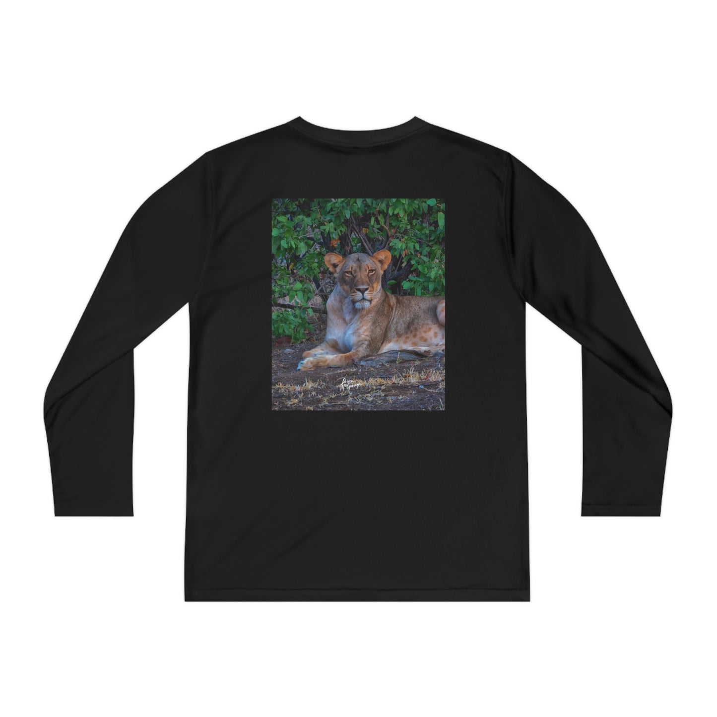 Youth Competitor Long Sleeve Tee with Dreaming About a Lioness by Enjoy Nature