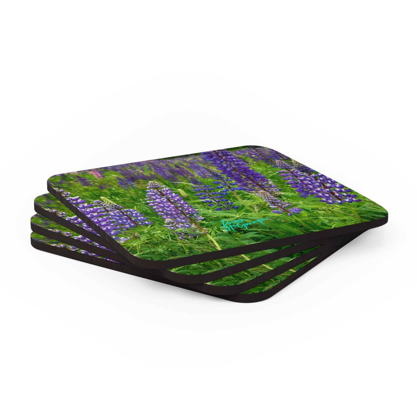 Field of Wild Lupine Corkwood Coaster Set