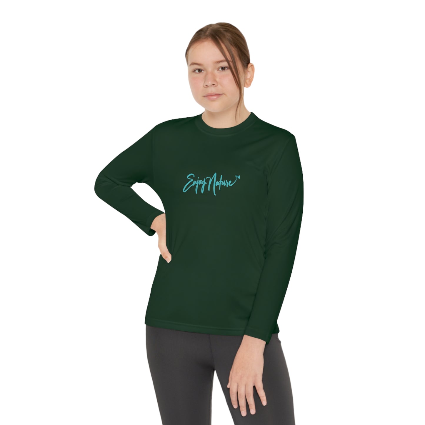 Youth Competitor Long Sleeve Tee with Leopard in Tree by Enjoy Nature