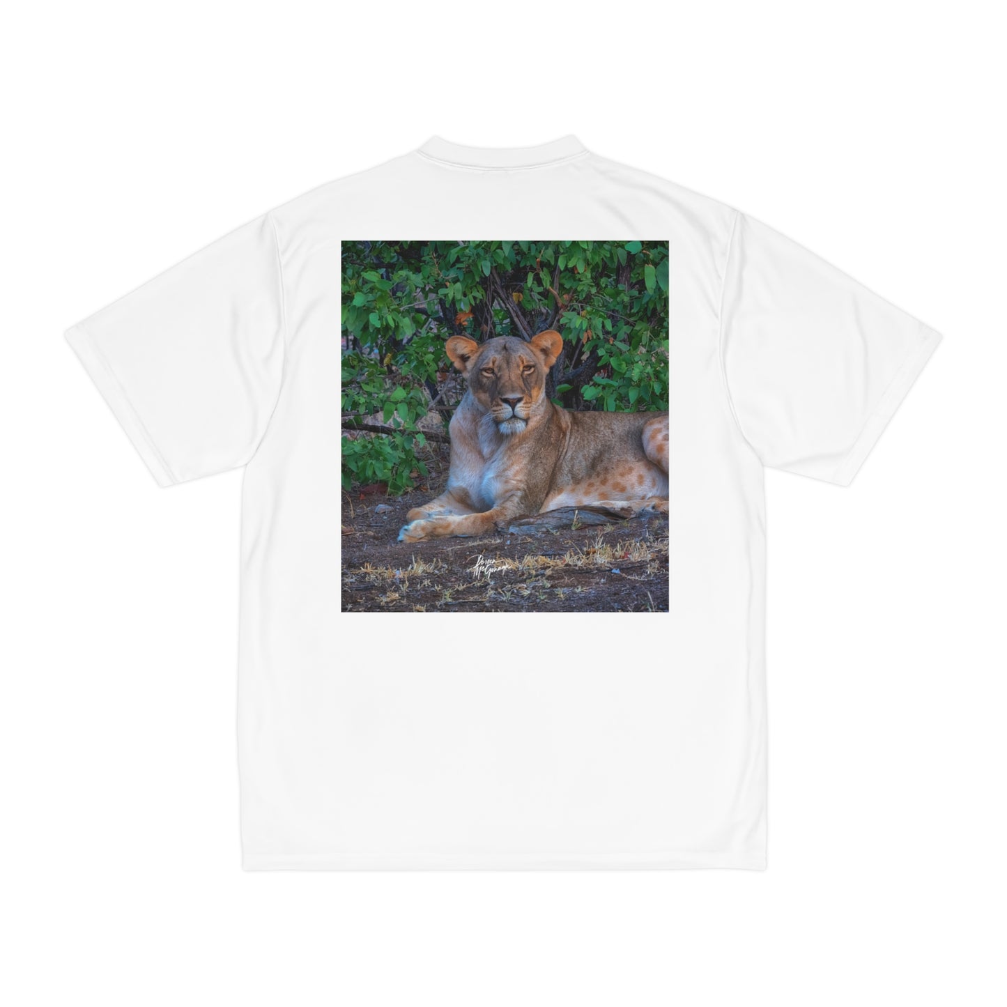 Men's Performance T-Shirt with Fine Art Image of Dreaming About a Lioness by Enjoy Nature