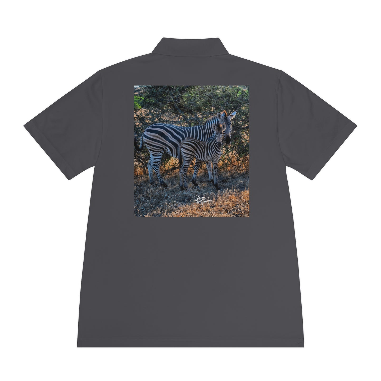 Men's Performance Polo Shirt - Zebra Stripes by Enjoy Nature