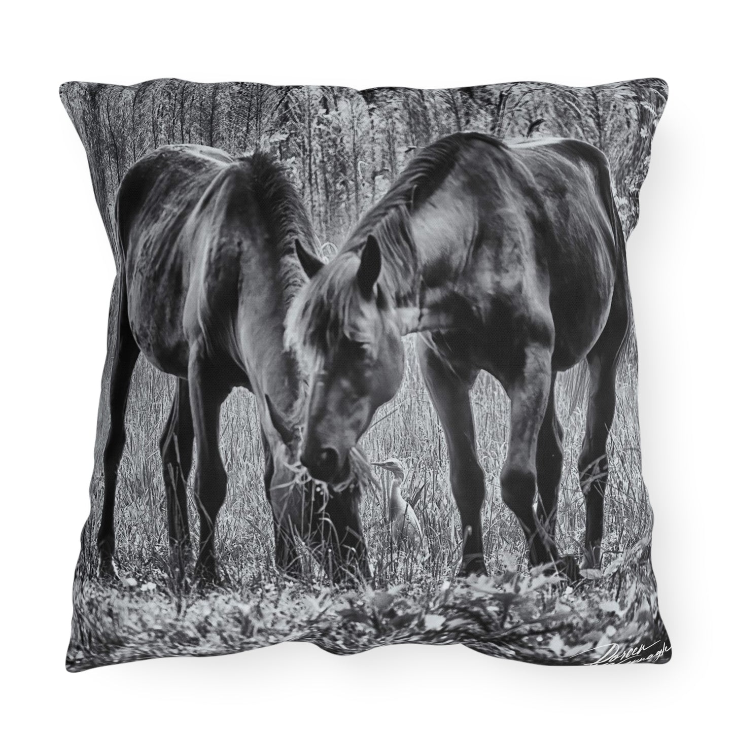 cool throw pillows| comfy throw pillows| luxury throw pillows| trendy throw pillows| animal throw pillows | Pair Wild Horses Outdoor Pillows