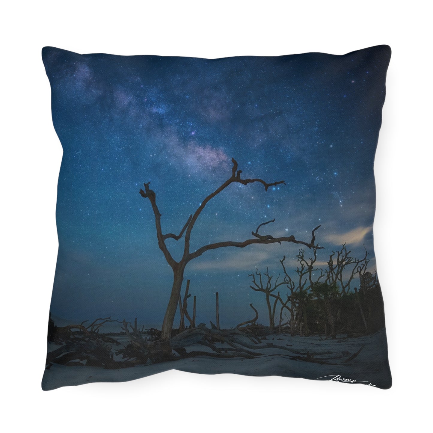 Enjoy Nature Outdoor Pillow with Milky Way Midnight – Artistic, Comfy, and Durable Decorative Accent